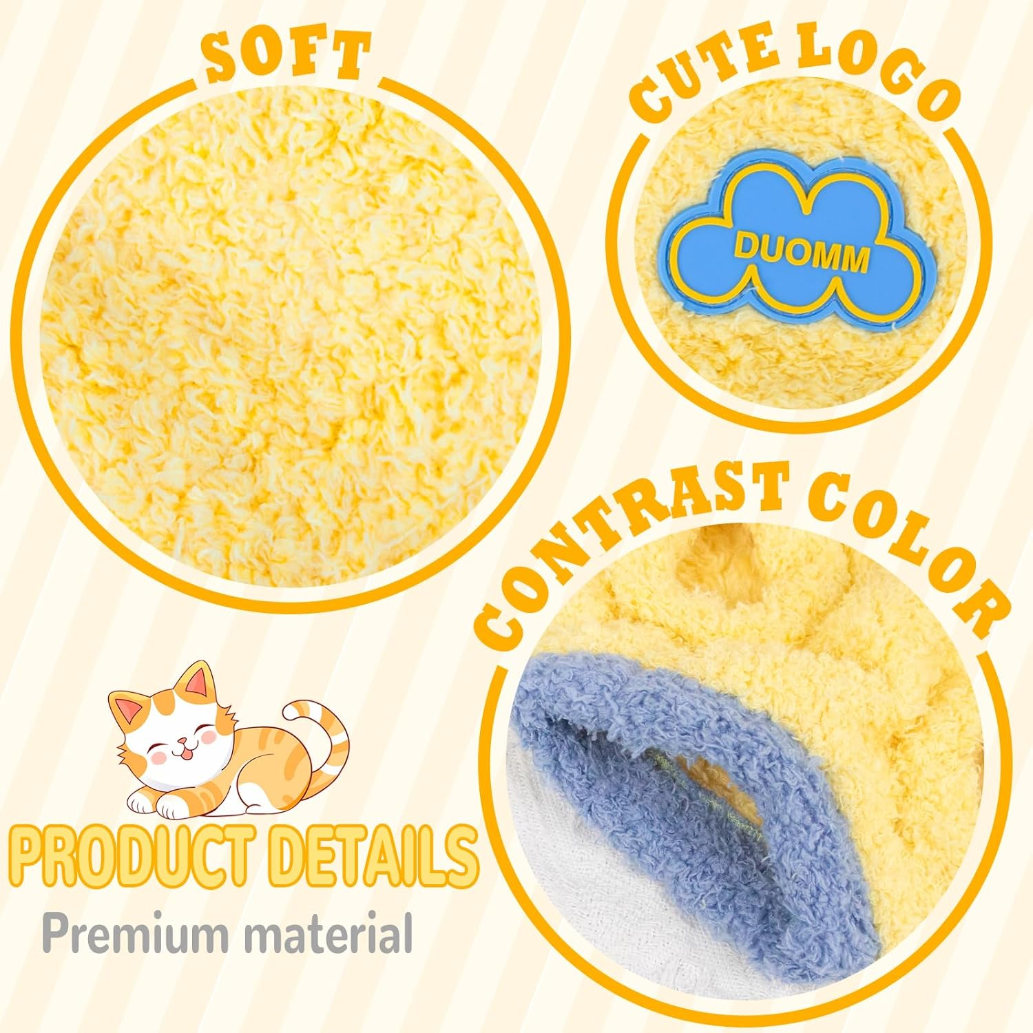 Soft Warm Jumper, Plush Sweatshirt for Small Cat & Dog, Winter Warm Cat & Dog Jumper Sweater, Pet Sweater Vest (Yellow, XS) image number 5