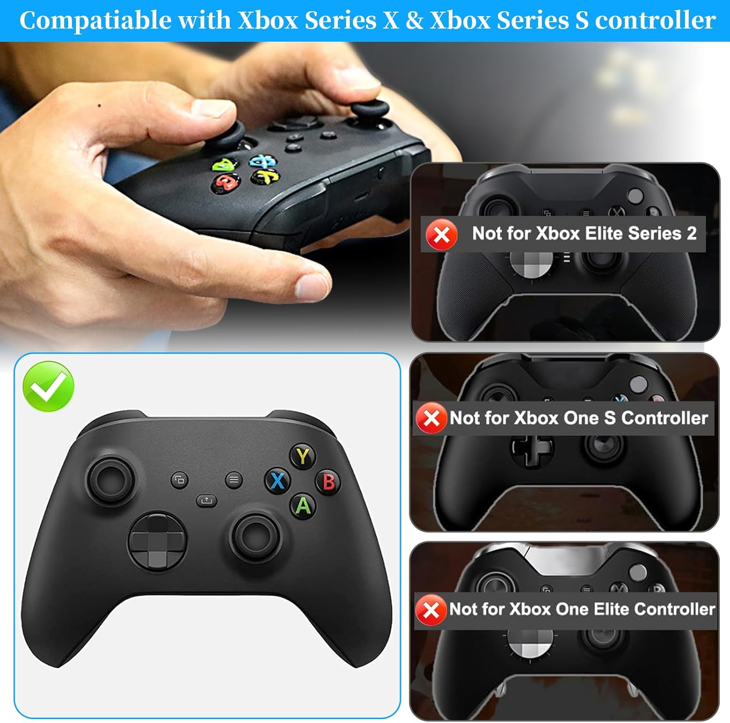 Replacement Bumpers LB RB Trigger Bumper Button Compatible with Xbox Series X/S Controller - Durable Gamepad Buttons - Easy Install Repair Parts - Official Style Replacement Accessories (4 PCS)