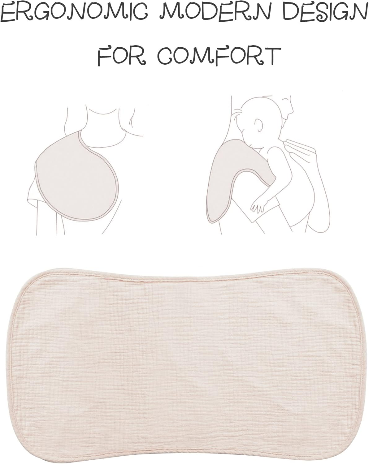 Konssy Muslin Baby Burp Cloths Sets for Unisex- 6 Pack Large 100% Cotton Burping Clothes for Newborn，Baby Girls and Boys - Blue image number 6