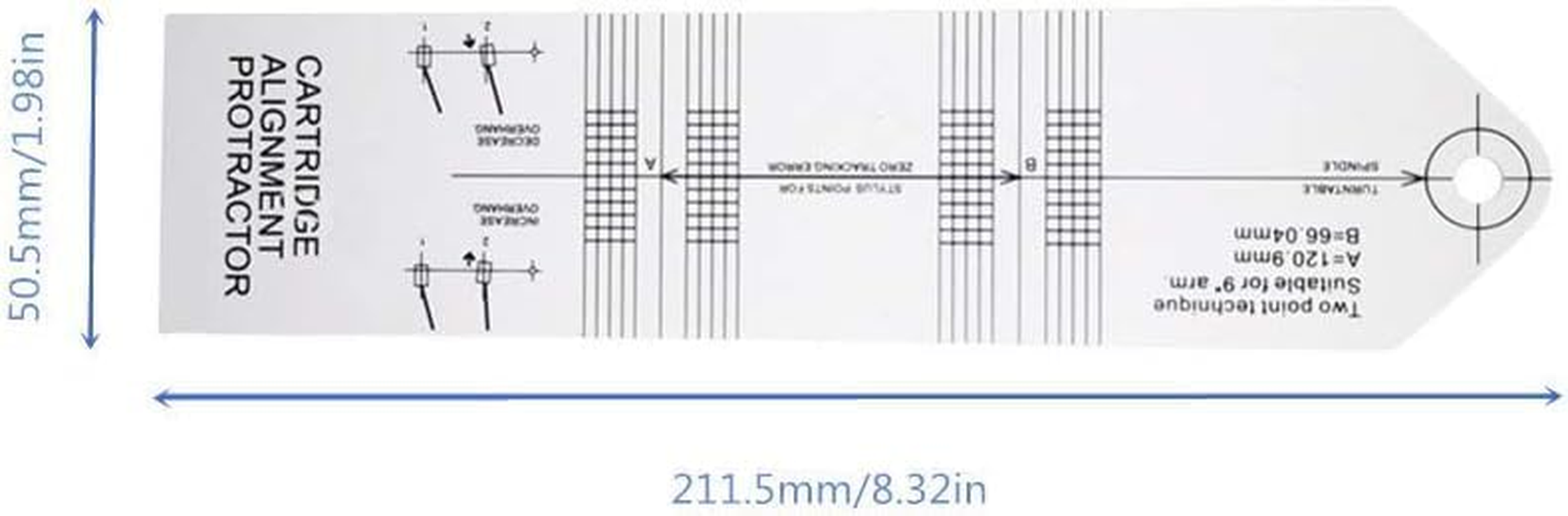 SAHENITEANA Cartridge Alignment Protractor, Calibration Distance Gauge, Protractor Record for Record Player Turntable Vinyl Player Phono Needle Tonearm Adjustment image number 5