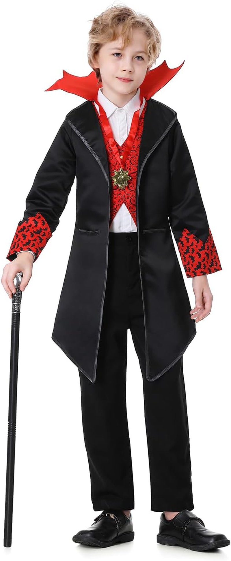 Yolsun Vampire Costume Kids Boy, Kids Vampire Costume, Fangs Toddler Vampire Costume, Scary Halloween Costumes image number 2