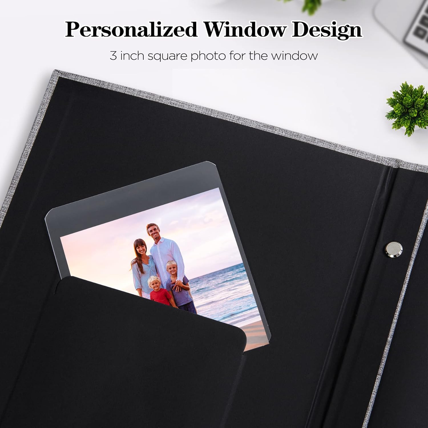 Mublalbum Small Photo Album 4X6 200 Photos Linen Cover Picture Book with Horizontal Pockets for Wedding Family Anniversary and Baby (Gray) image number 2