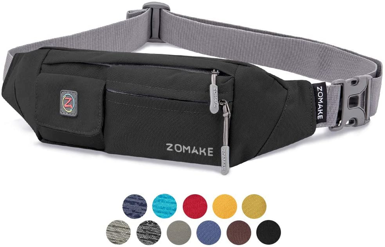 ZOMAKE Fanny Pack Slim Belt Bag Water Resistant Waist for Men and Women,Running Cycling