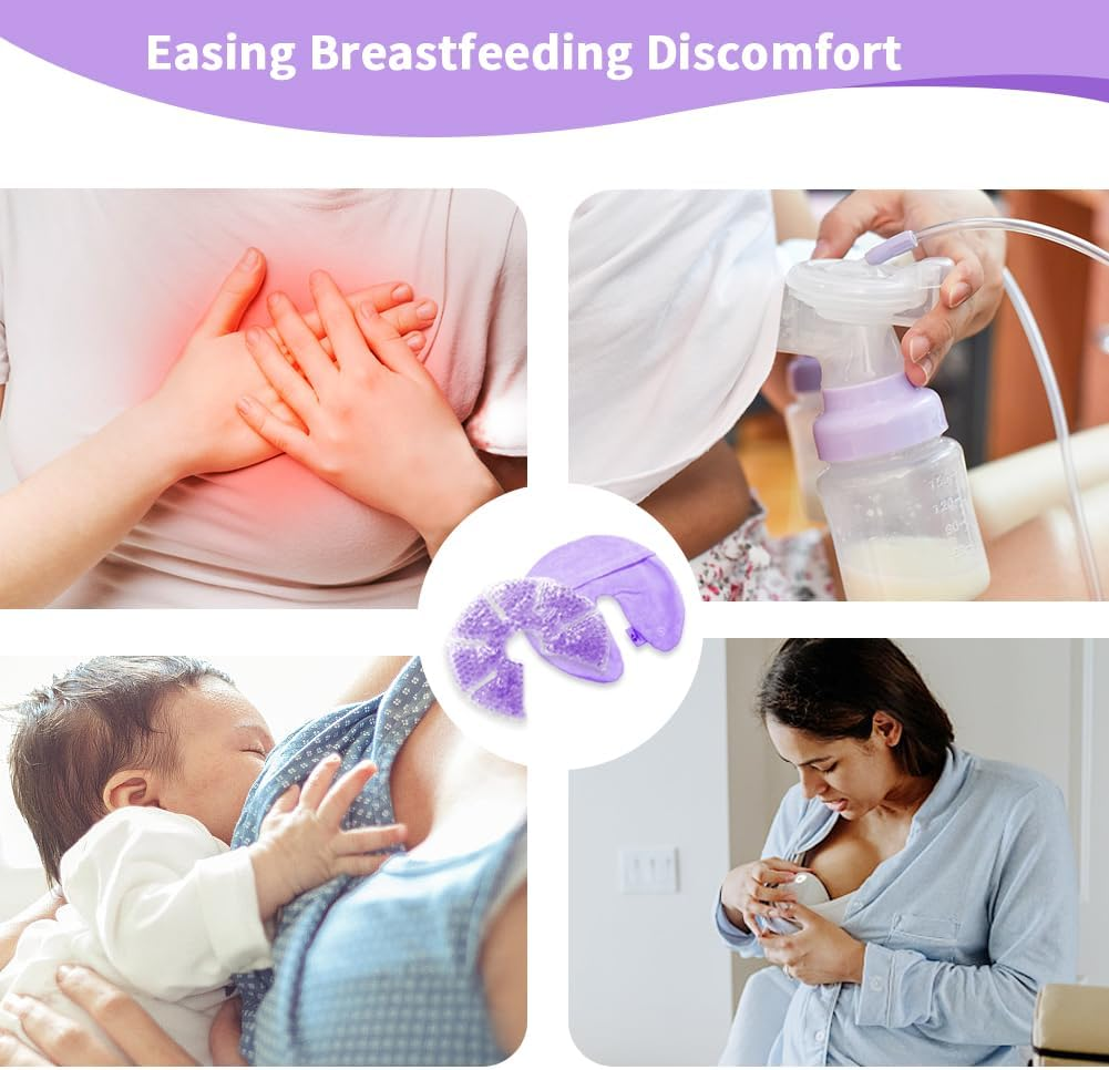 Hot Cold Gel Bead Breast Therapy Pack,Breast Ice Packs for Breastfeeding,Relief for Breastfeeding,Nursing Pain, Mastitis,Engorgement,Plugged Ducts, Boost Milk Let-Down & Production (#42 Purple) image number 6