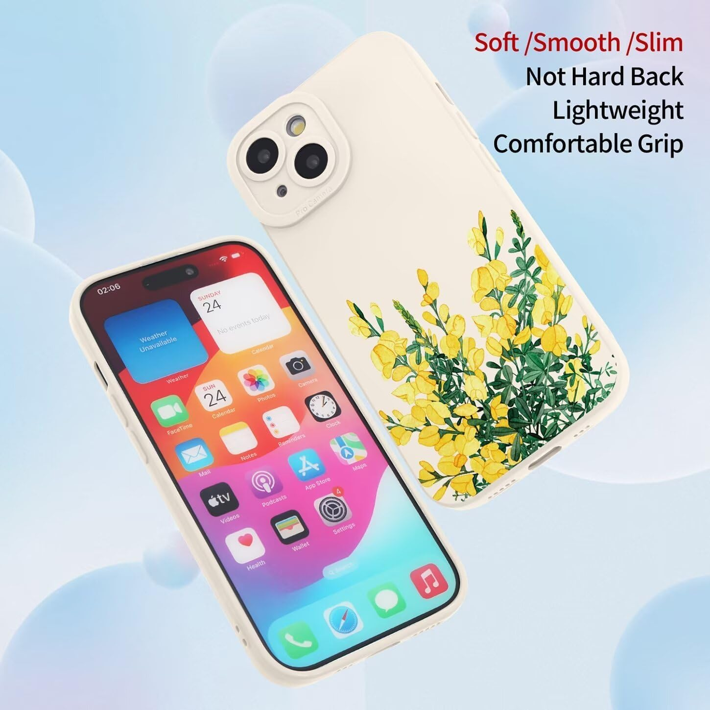 ILING Liquid Silicone Case for Oppo A40 4G / Oppo A40M, Ultra Thin Elegant Flowers and Cute Cartoon Pattern Women'S Mobile Phone Case, Soft TPU Bumper Shockproof Protective Case (White Q01) - Black Q09 image number 7