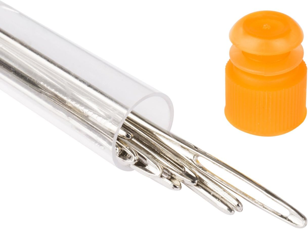 Betybedy Large-Eye Blunt Needles Stainless Steel Yarn Knitting Needles 9 Pieces Sewing Needles Perfect for Finishing off Crochet Projects (Silver) image number 1