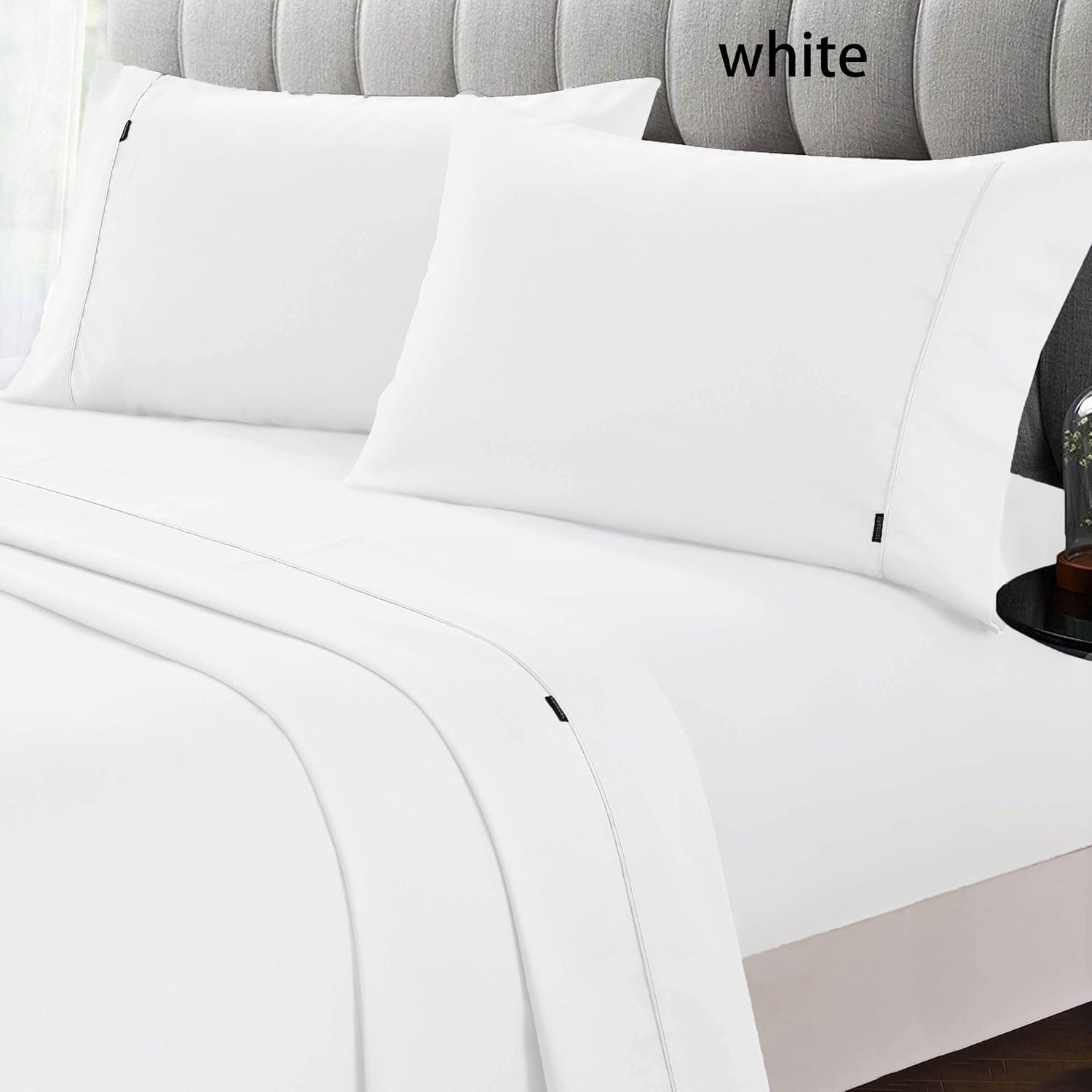Ramesses Cotton Rich Sheet Set, Double, White image number 1