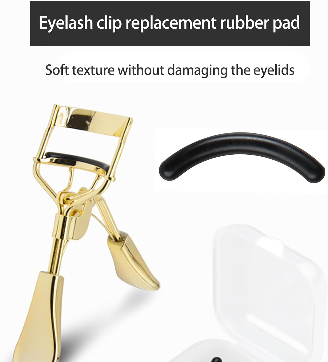 100Pcs Eyelash Curler Refills Pads Soft Silicone Rubber Curler Replacement Refills Pads for Universal Eyelash Curler (Rose) image number 1