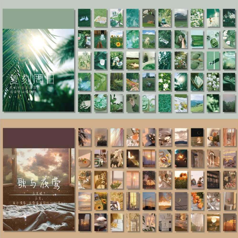 Betterjonny 400Pcs Washi Paper Stickers - 8 Styles Vintage Aesthetic Scrapbooking Decorative Stickers for Scrapbook Journaling DIY Arts Crafts