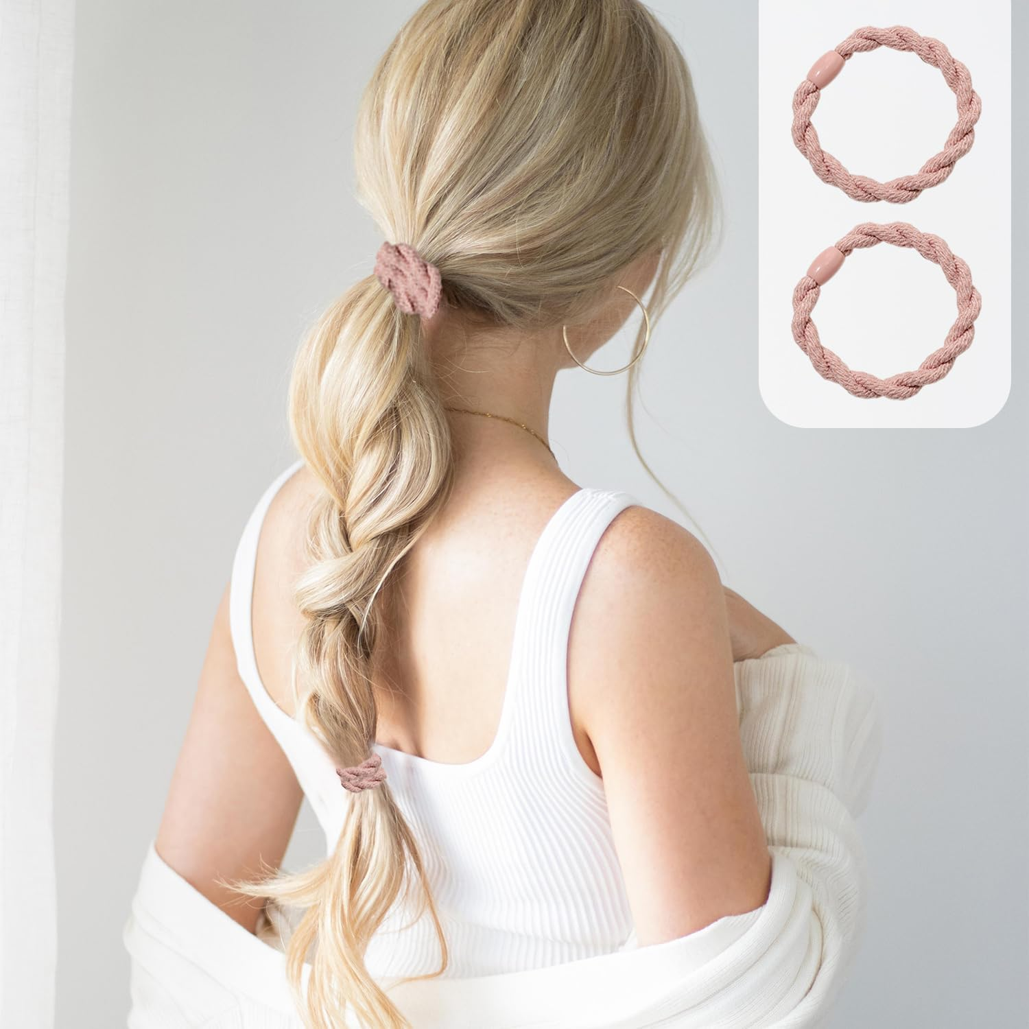 Pack of 24 Braided Twist Hair Bobbles, Fashionable and Simple Hair Ties, Ponytail Hair Bobbles, Elastic Hair Bobbles, Hair Fixing Hair Ties, Hair Accessories image number 4