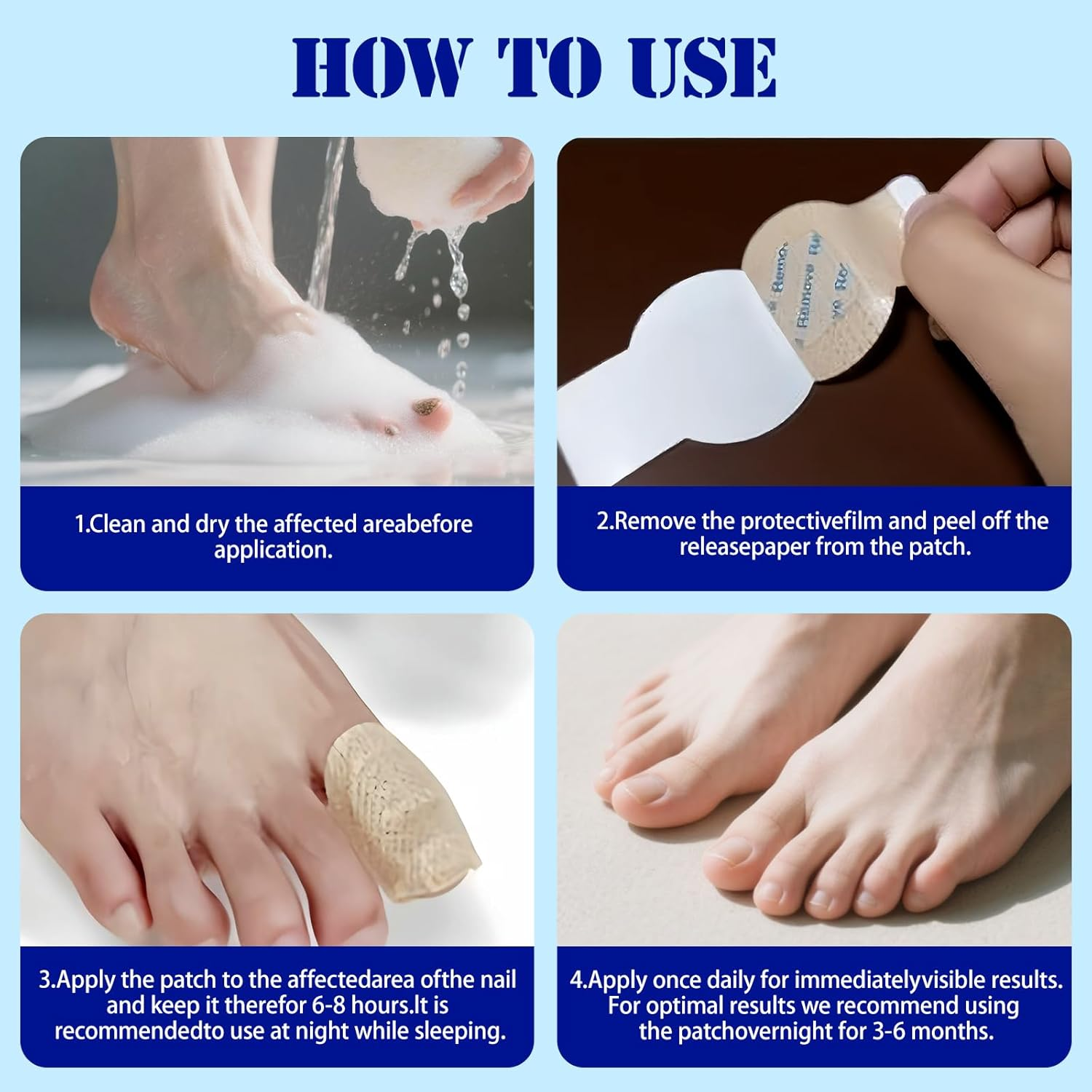 21PCS Fungal Nail Patches, Toenail Fungus Care, Nail Repair for Damaged Nails, Nighttime 8-Hour Nail Support for Damaged & Discoloured Toenails (A) image number 5