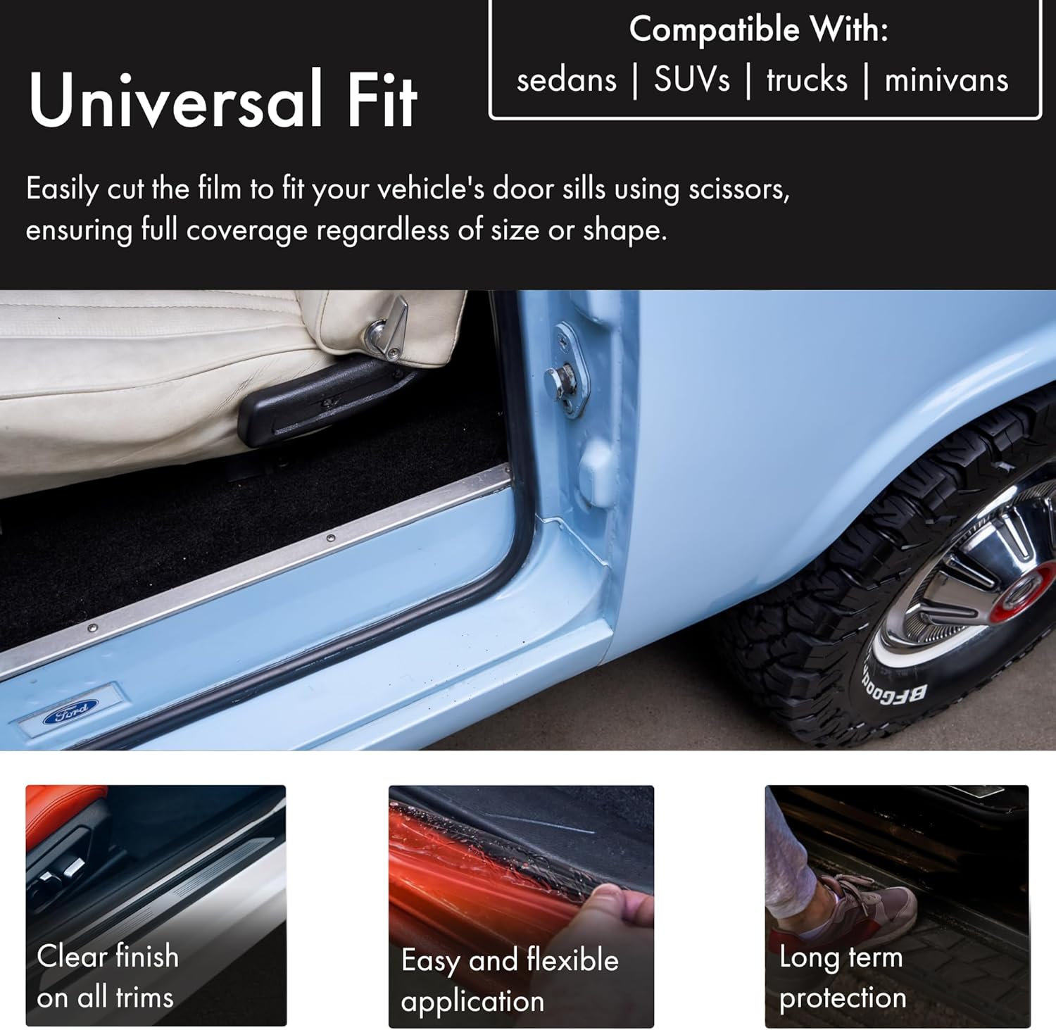 XPEL Universal Door Sill Kit, Clear, 2.75 Inch X 60 Inch image number 5