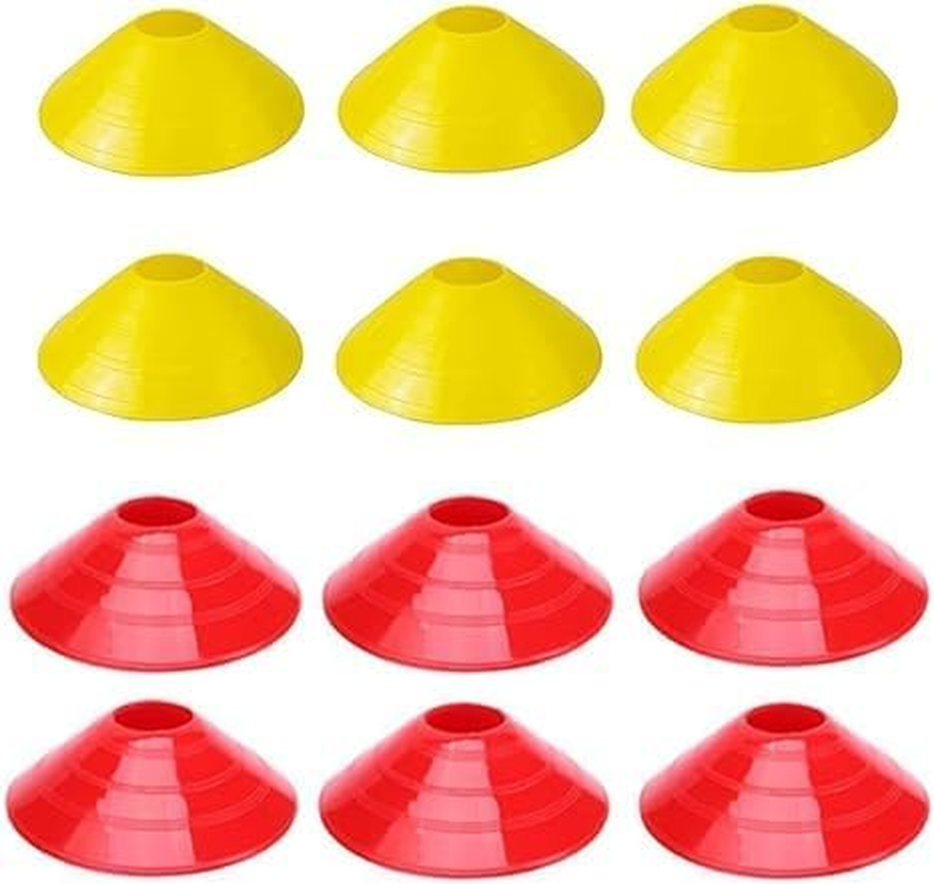 Agility Field Cones, 12 Pcs Soccer Markers Disc with Net Bag, Field Marker Sport Training Cones, Pro Disc Cones for Training Football, Low Profile Field Markers Kids and Adults