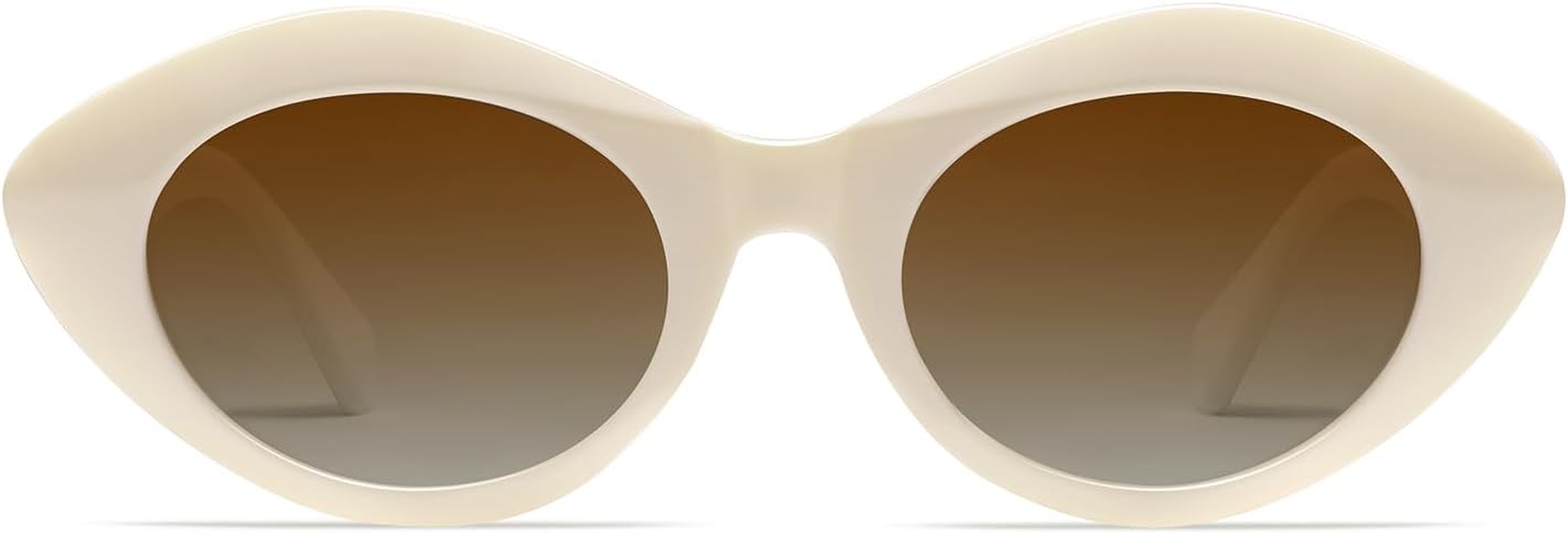 VANLINKER Polarized Trendy Thick Oval round Sunglasses for Women Retro Shades VL9825 - Green Frame/Gradient Tea Lens image number 7