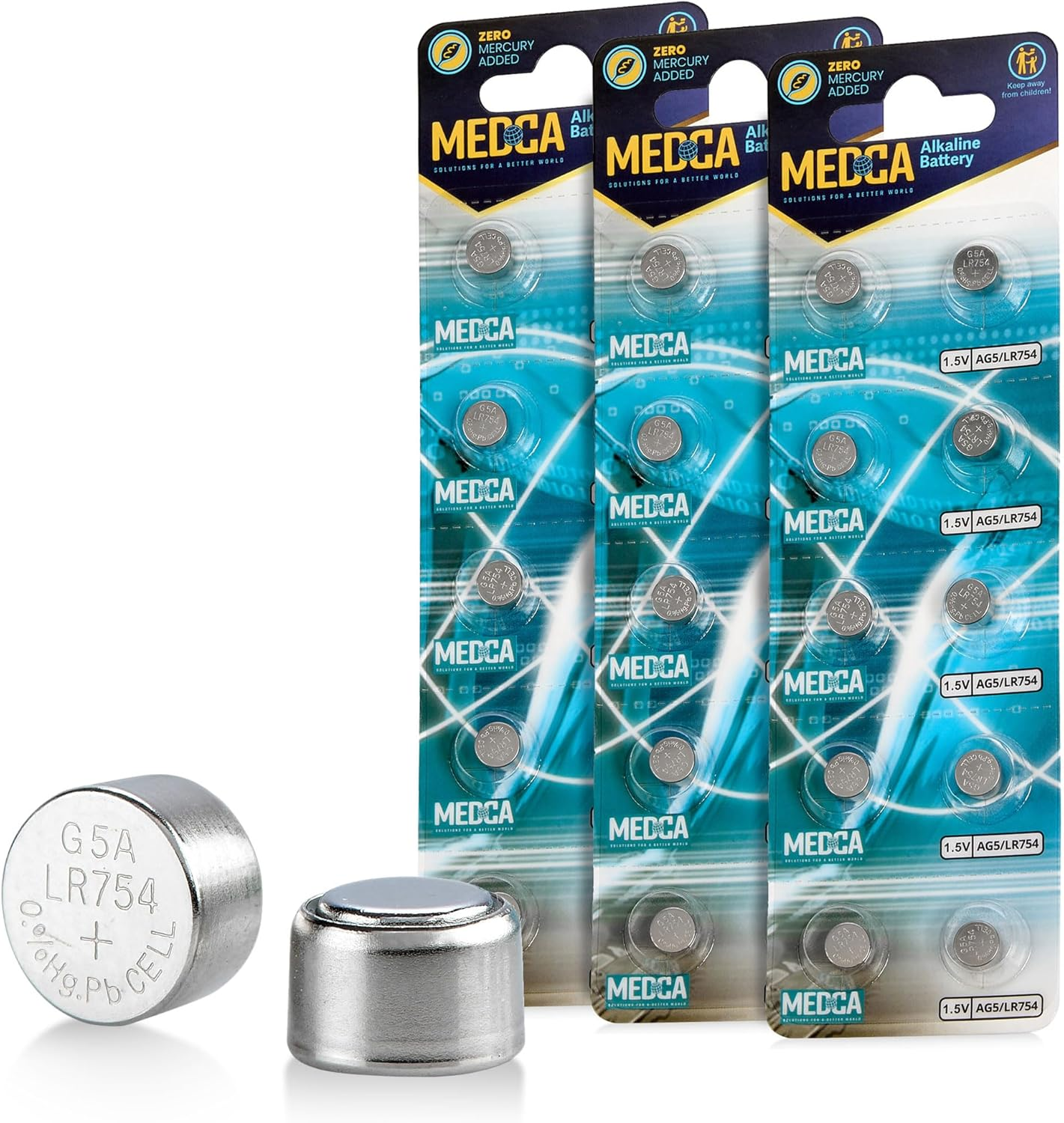 AG5 LR754 Batteries - 30 Count Pack - 1.5V Alkaline 754 LR48 193 Battery Button Coin Cell Batteries image number 5