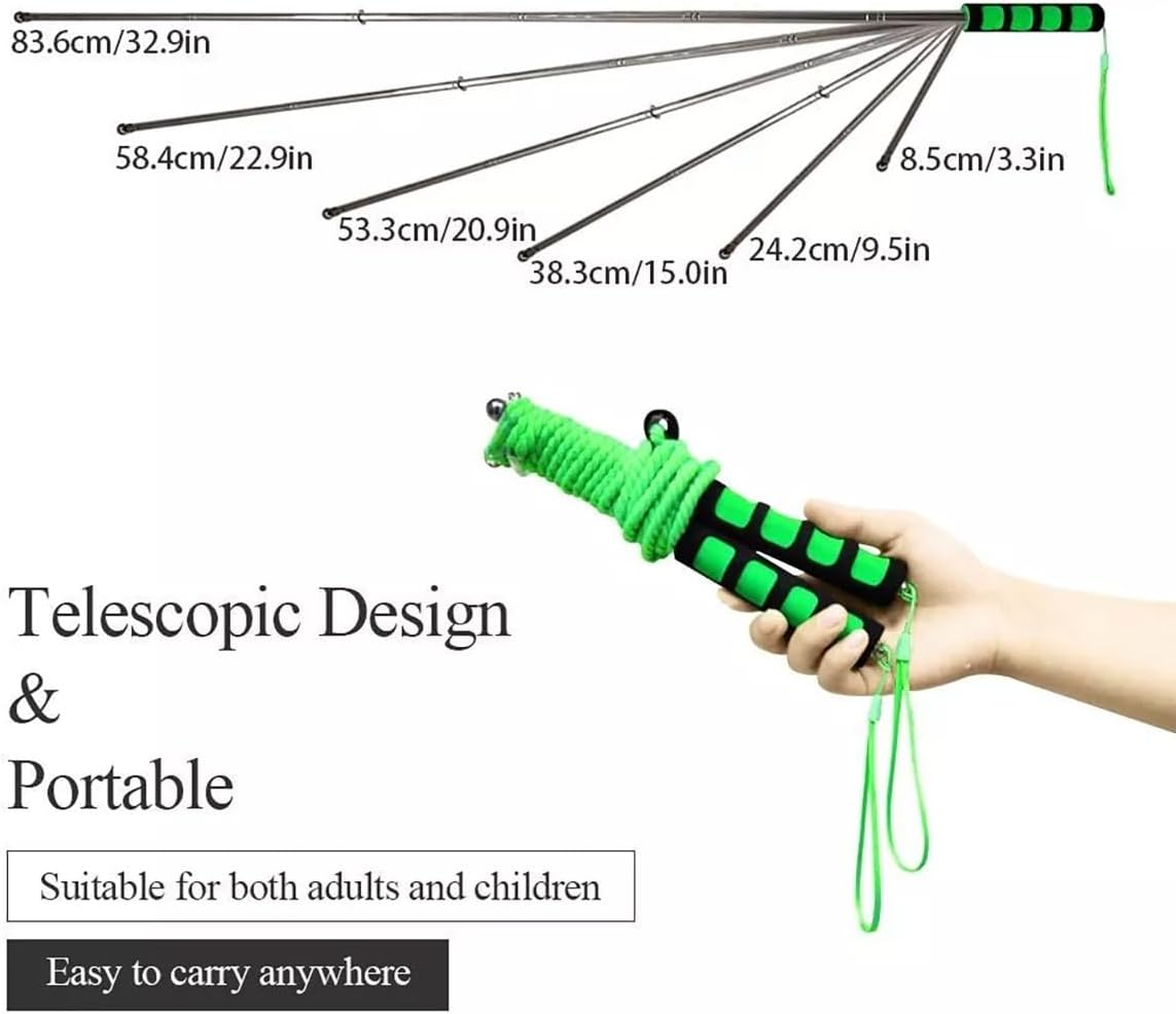 1.2 M Retractable Double-Bar Bubble Rope for Outdoor Performance | Stainless Steel Bubble Wands with 3 Different Ropes | Giant Bubble Maker for Kids & Adults image number 6