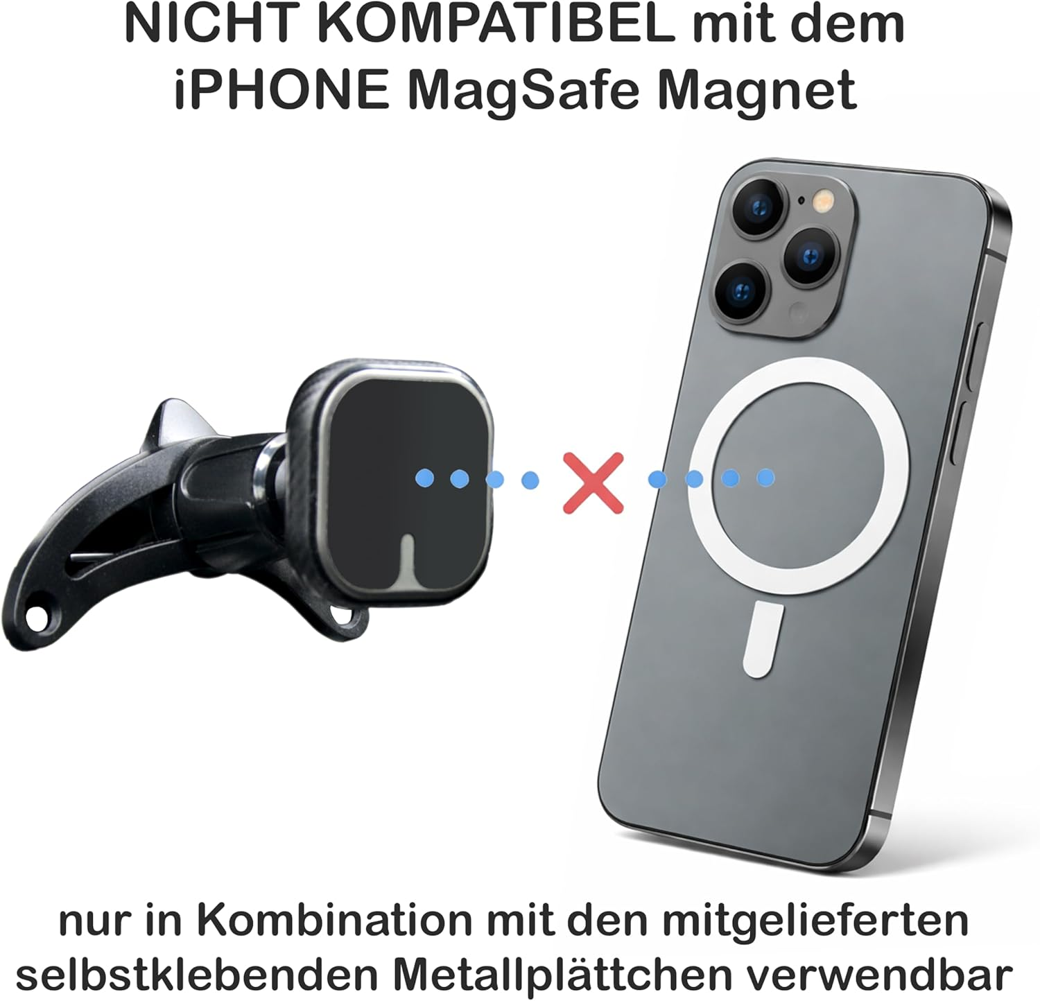 Mobile Phone Holder Car Magnet for round Ventilation | Magnetic Holder for Mobile Phone for round Fans and Air Vent | Ideal for Mercedes, Audi A3 and All Ventilation Nozzles with Slats image number 5