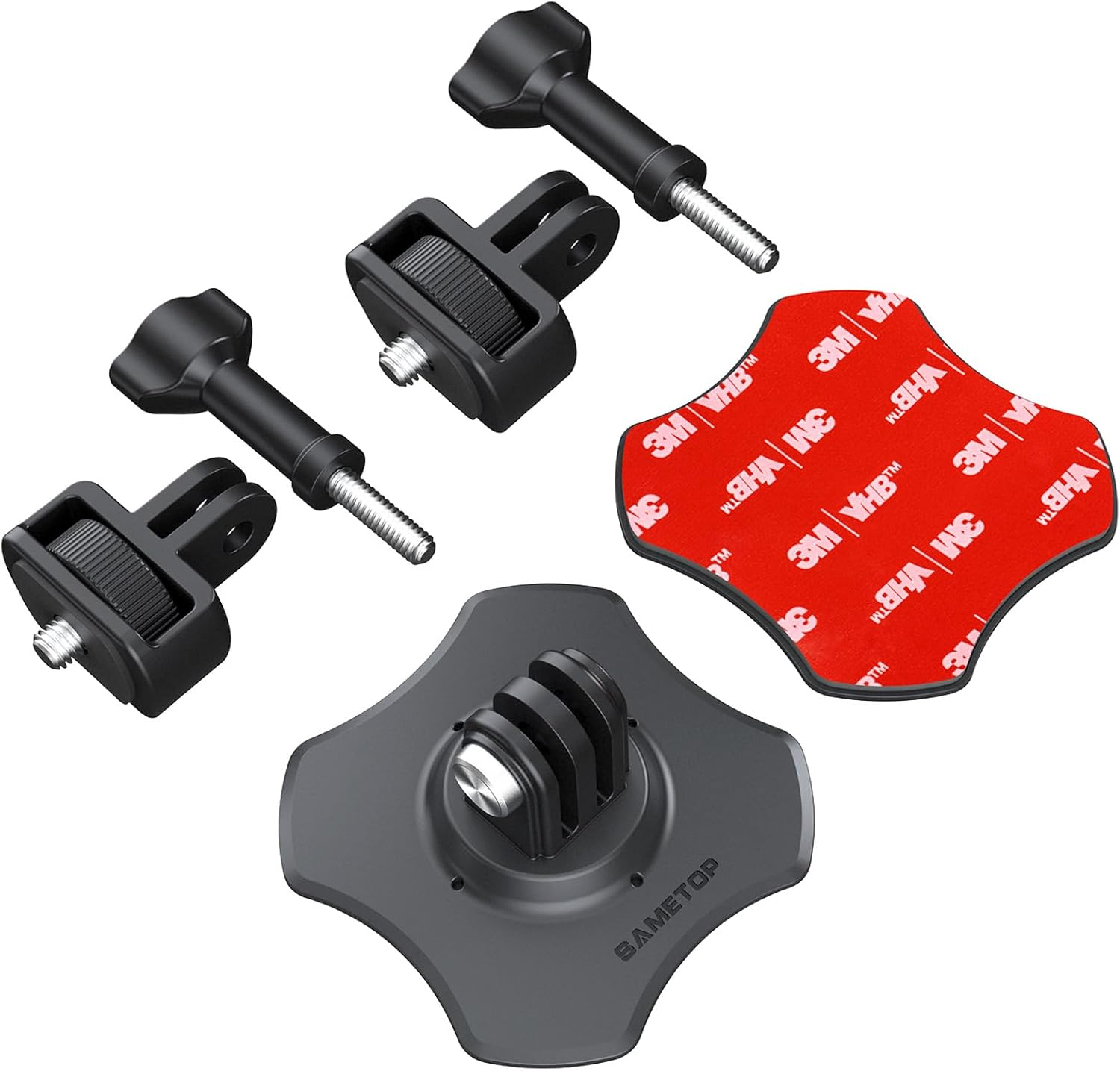 Sametop Flexible Adhesive Mount 3M Sticky Helmet Attachment Compatible with Gopro Hero 13 12 11 10 Max 9 8 7 6 Session Insta360 X5 X4 X3 X2 ONE DJI Osmo AKASO Action Cameras (2 Packs) image number 2