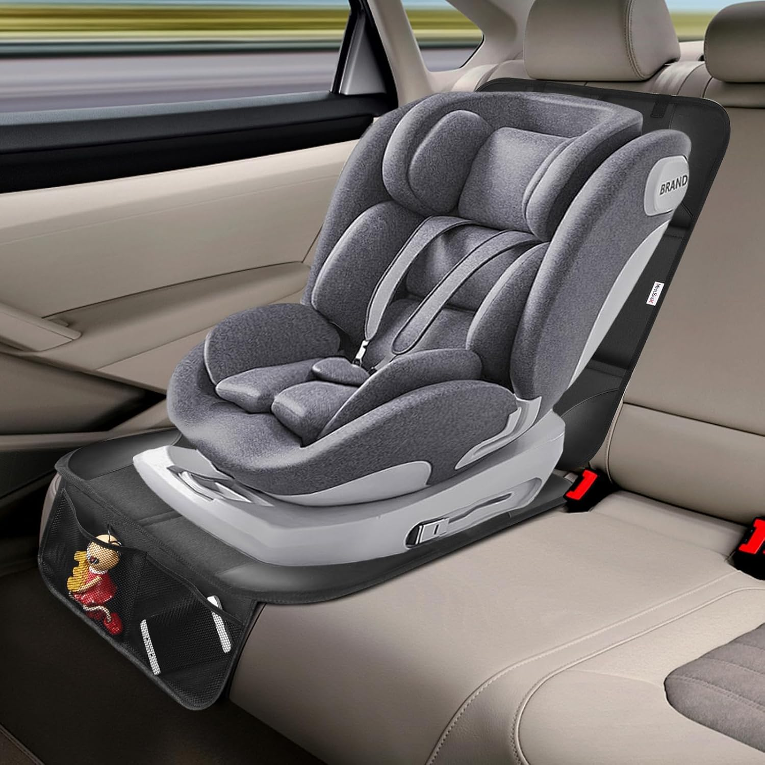 Car Seat Protector for Child Car Seat, 600D Fabric Waterproof Car Seat Cover with Non-Slip Backing, Seat Protector under Baby Car Seat Protectors for Car Back Seat (2 Pack) image number 1