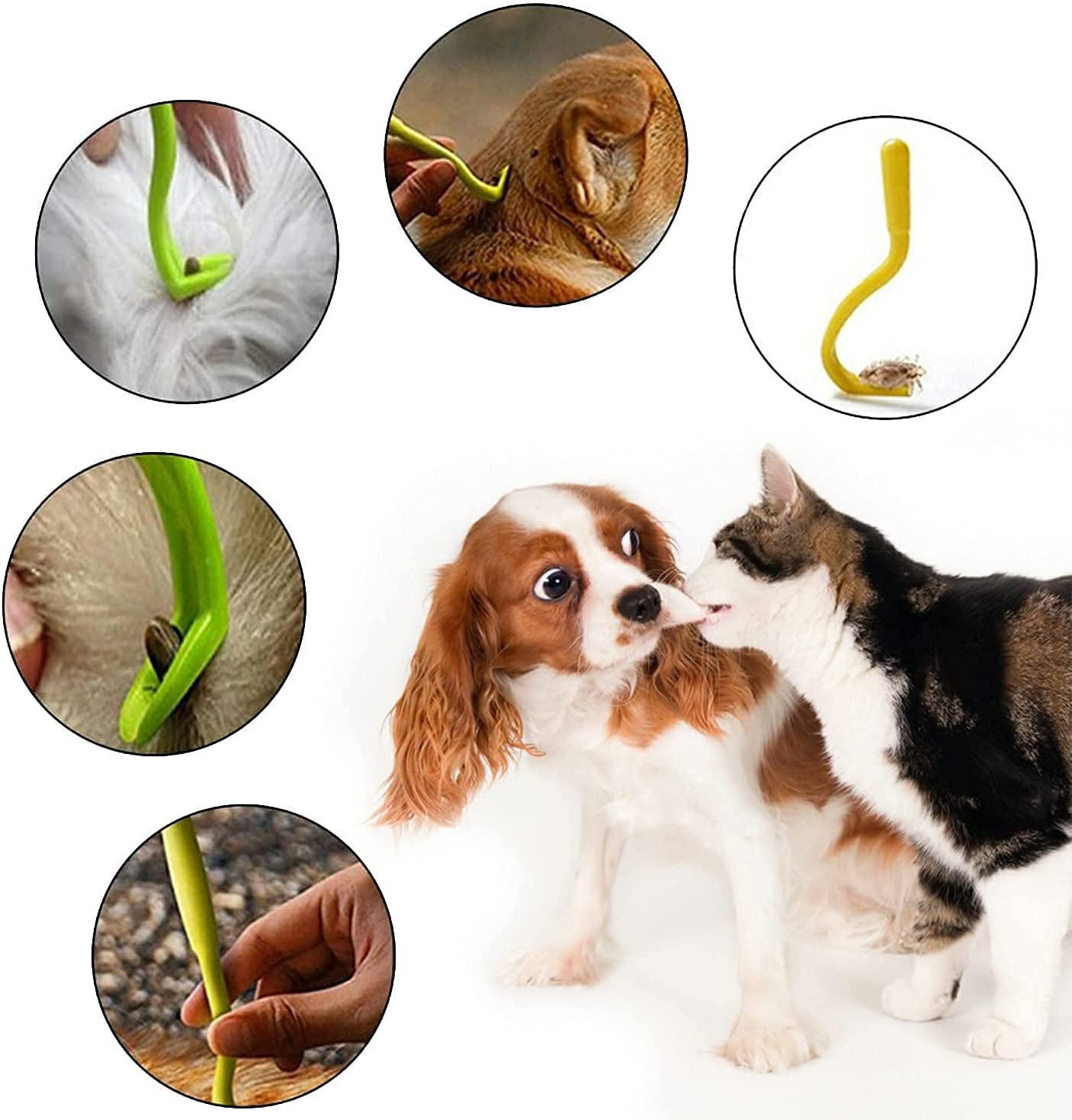 Cats and Humans Plastic Tick Puller Tick Grabber, 3Pcs Tick Remover Tick Remover Tick Puller Removal Tick Grabber,Tick Removal Tick Picker Flea Removal Tool,Tick Hook Louses Pliers Remover,Blue image number 2