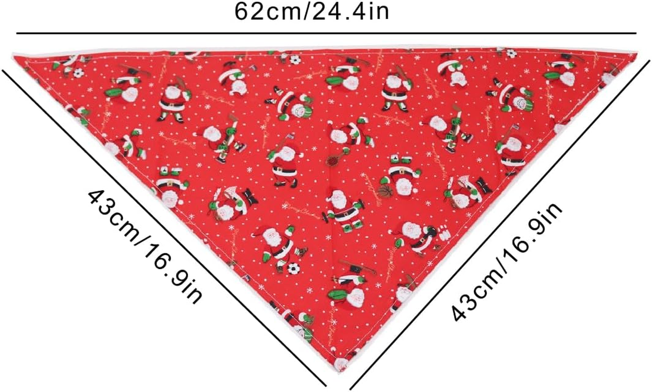 JTKREW Pack of 2 Christmas Pet Bandanas Dog Bandanas and Triangular Bandanas Festive Design image number 5