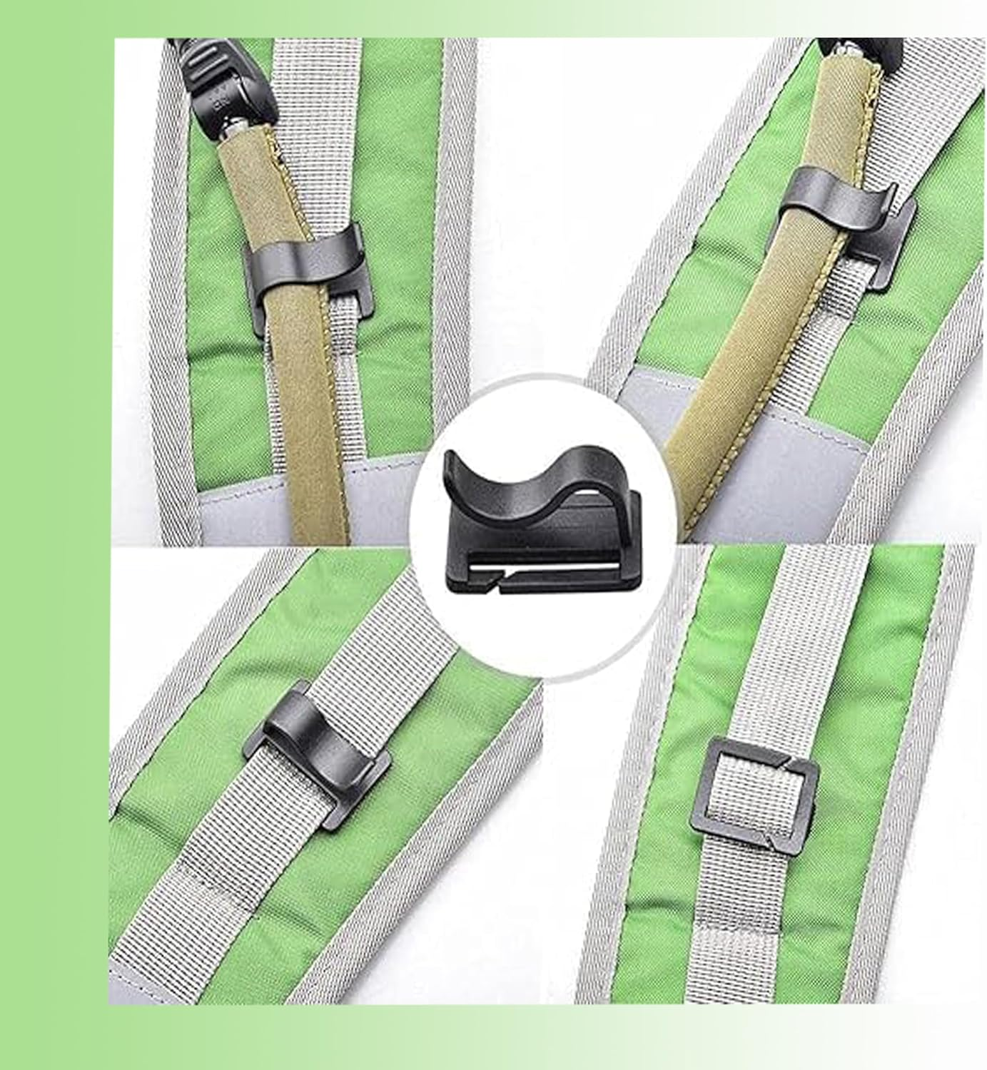 4-Pack Black Water Bladder Tube Clips,Plastic Sternum Strap Tube Pipe Clip for Universal Hydration Pack Beverage Tube Clip Outdoor Backpack Water Bladder Hose Hose Clip Camping and Hiking