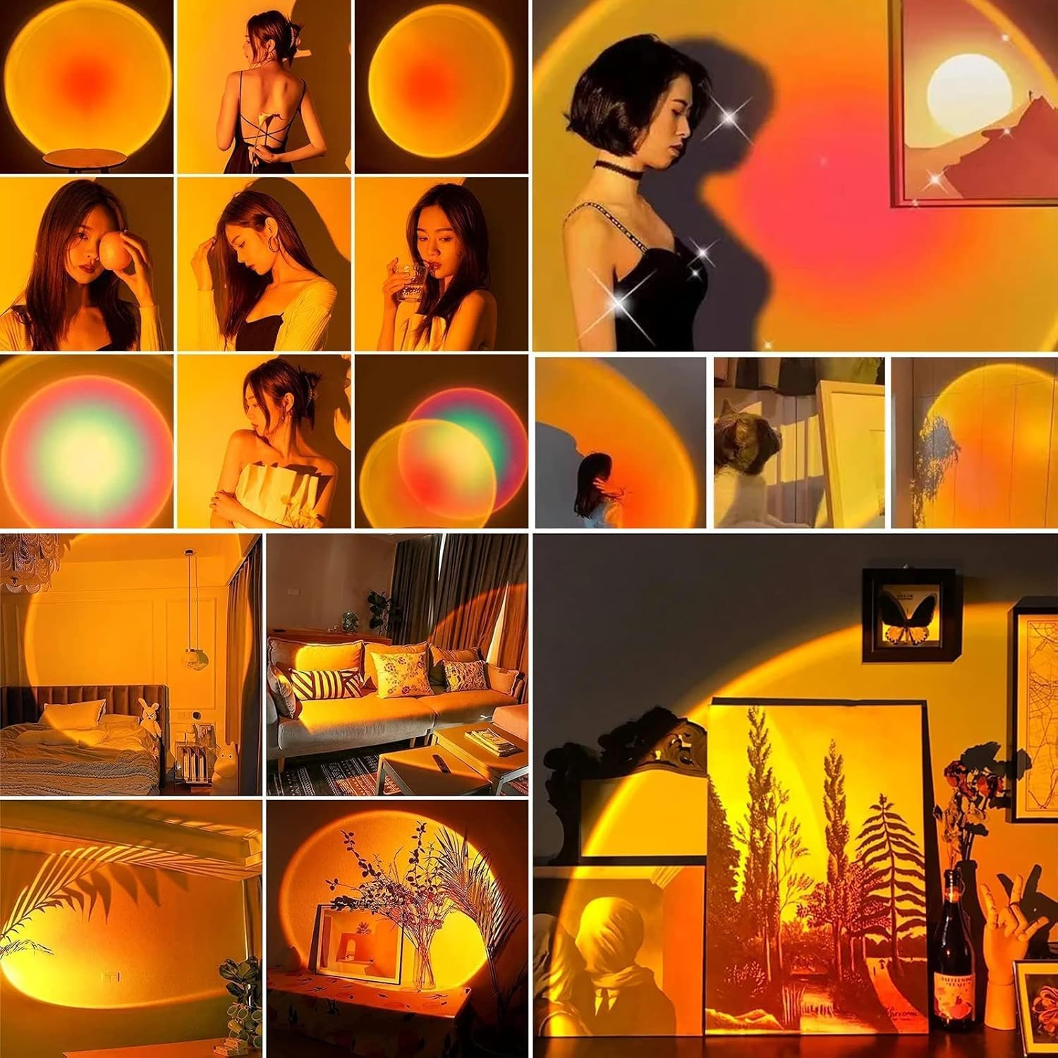 Sunset Lamp, [17 Colors-In-1] Sunset Projection Lamp, 360&deg; Rotation Sunset Projector Lamp Romantic Visual LED Projector Light for Photography Vlog, Background Party, Bedroom Decor and Festival Gift image number 4