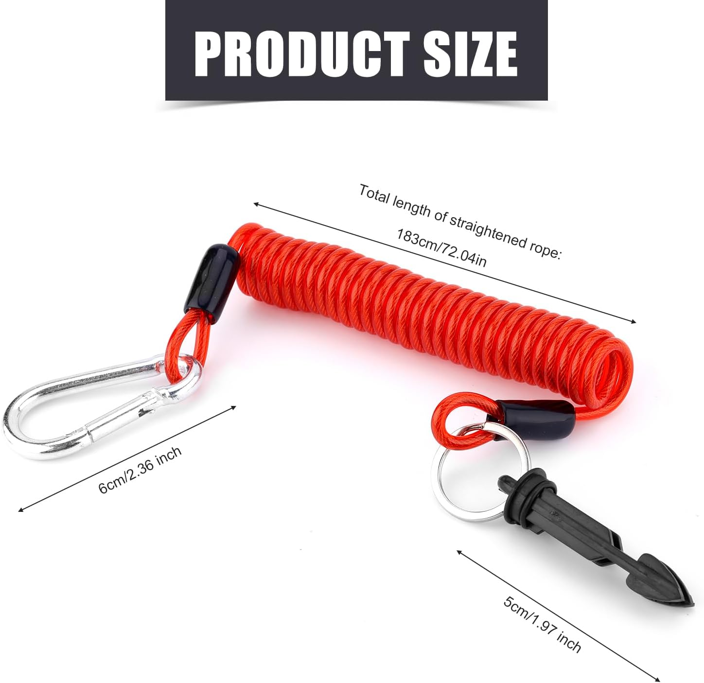 Gosknor Trailer Brake Away Cable, 6Ft High Rebound Spring Breakaway Coiled Cable Strap Trailer Emergency Brake Wire Camper Safety Breakaway Cable for RV Towing Trailer Emergency Camper ﻿ image number 5