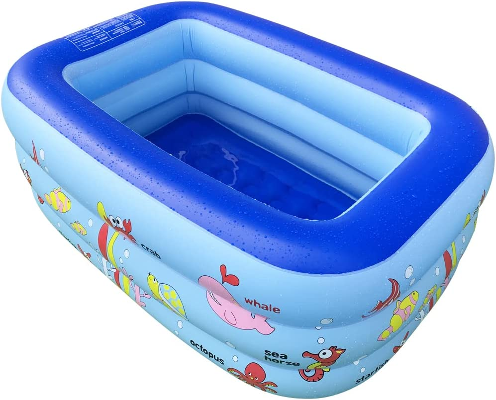 Watebom Inflatable Family Swimming Center Pool with Inflatable Soft Floor, 51 Inches Ocean World Kids Swimming Pool&hellip; image number 6