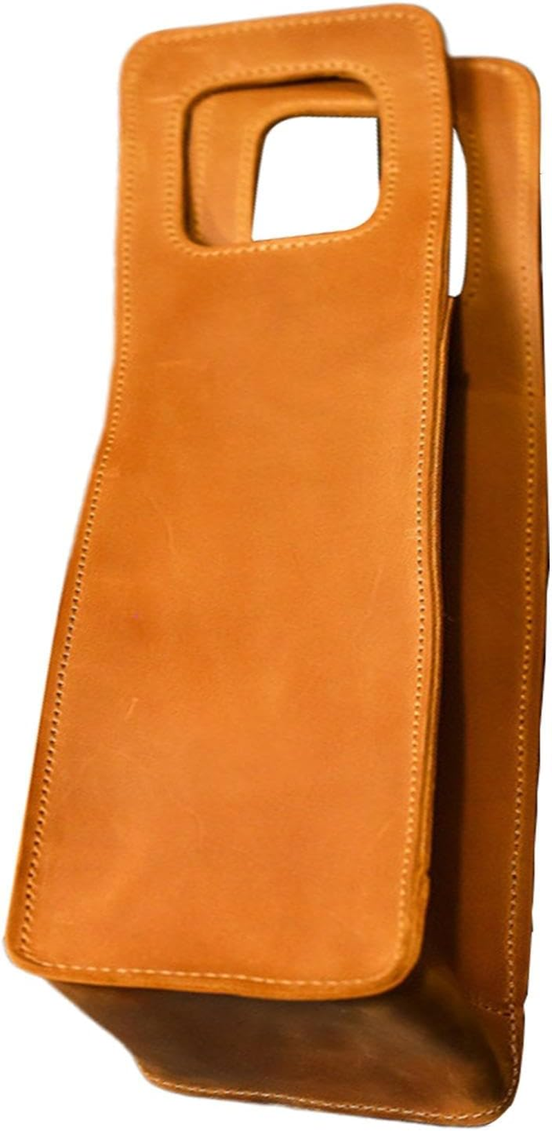 Shpuuyy Wine Cooler Picnic Bag, Single Bottle Wine Carrier, Leather Wine Tote Bag Retro Reusable Wine Bag Tote Wine Bag for Picnic, Travel, , , Wedding,40X10Cm, Coffee, Refer To