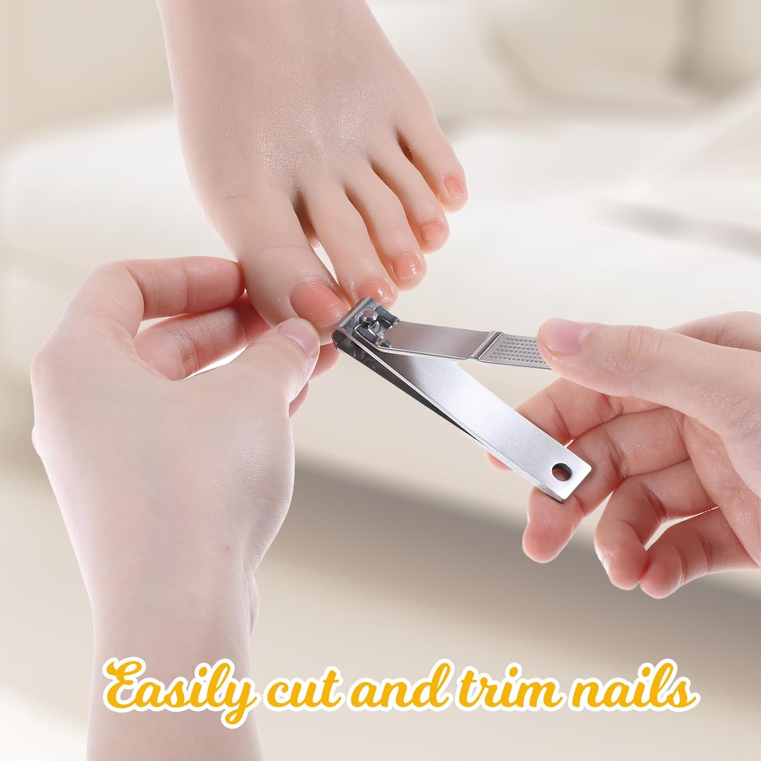 2 Pieces Straight Nail Clippers for Thick Nails Toenails Clippers Sharp Stainless Steel Nails Cutters Professional Nail Trimmer for Men Women image number 4