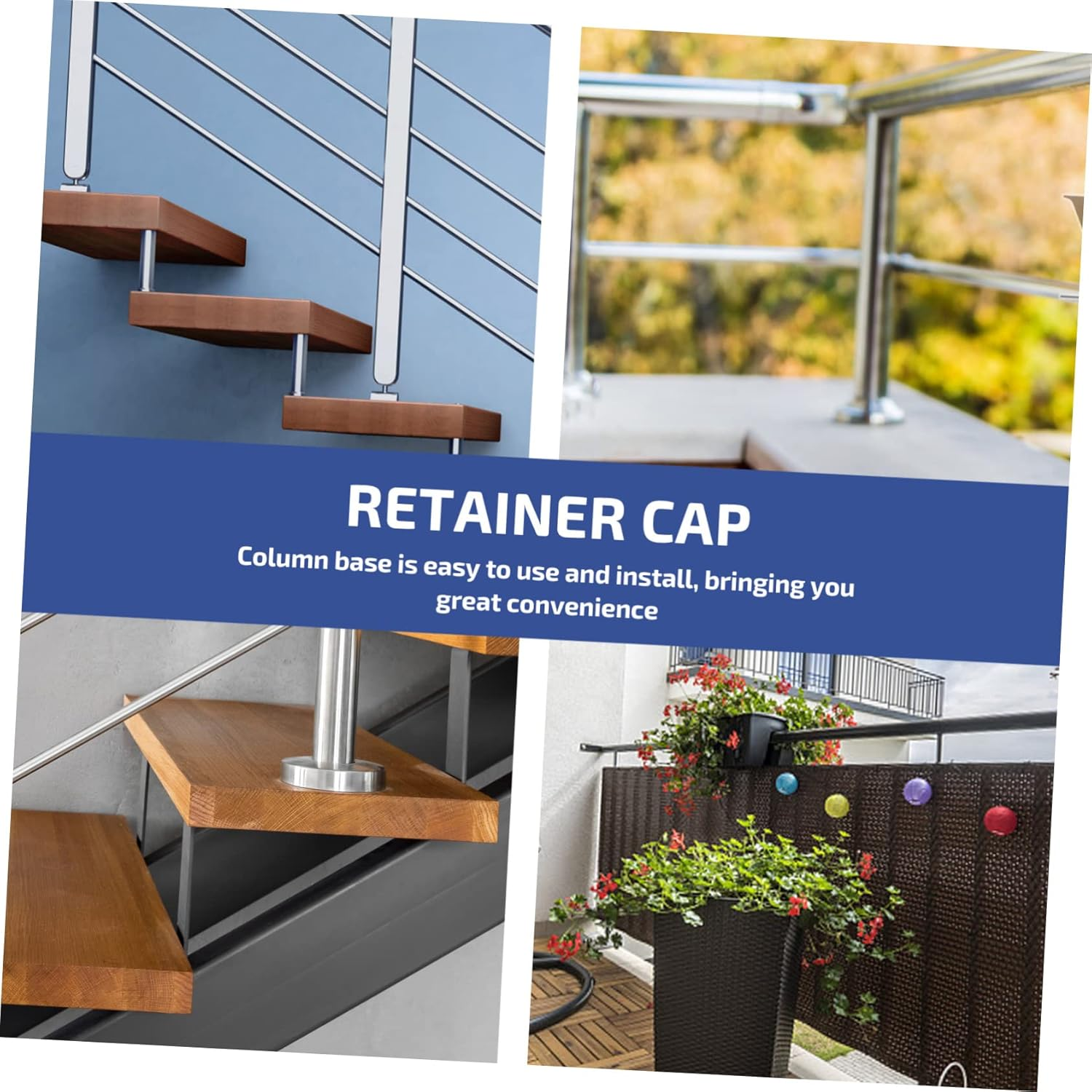 SEWOART 50Pcs Deck Porch Handrail Railing Support Trim Anchor Post Base Cover Skirt Flange Coated Easy to Use image number 4