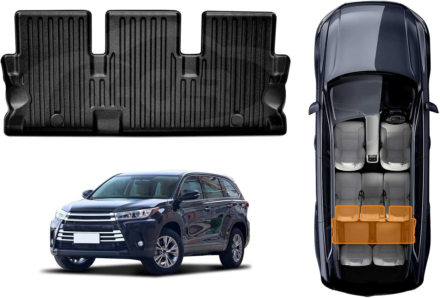 X-CAR Heavy Duty Cargo Trunk Mat Boot Liner Cover Luggage Tray for Toyota Kluger 2014 2015 2016 2017 2018 2019 2020 2021 image number 1