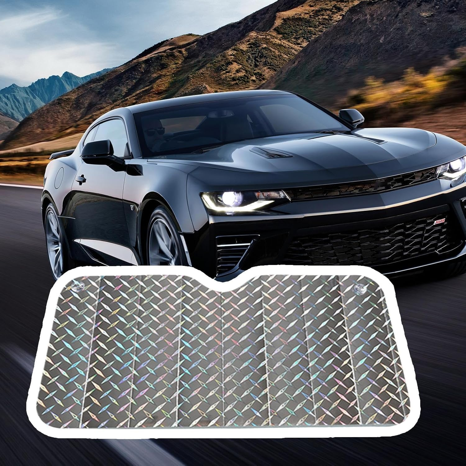 Car Sunshades for Windshield - Windshield Cover Sun Shade Shield | UV Protection Vehicle Accessories, Reflective Front Window Sunscreen Blocker for Sedans Trucks