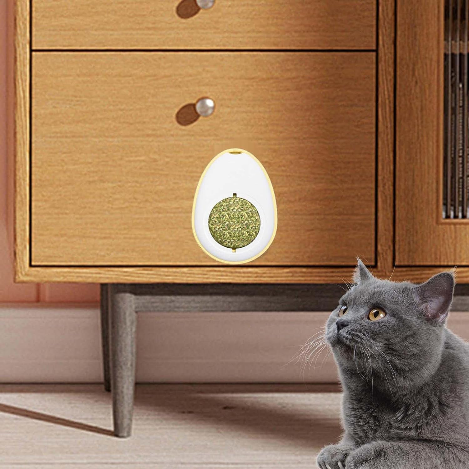 Catnip Ball Toy,Boiled Egg Shape Cat Nips Organic Ball Edible Kitten Toys - Spinning Mint Balls, Edible Cat Catnip Toys, Catnip Licking Ball, Cat Wall Treats Kitten Chew Toys image number 5