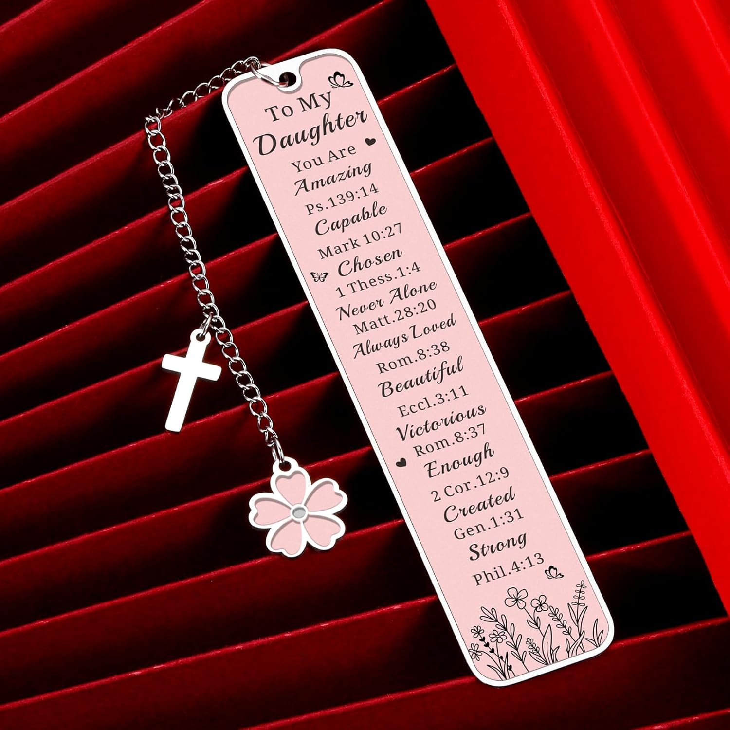Baptism Gifts for Girl Daughter Bible Verse Bookmarks for Women Catholic Confirmation Gifts for Teen Girls First Communion Religious Faith Based Gifts Back to School College Essentials for Girls image number 3