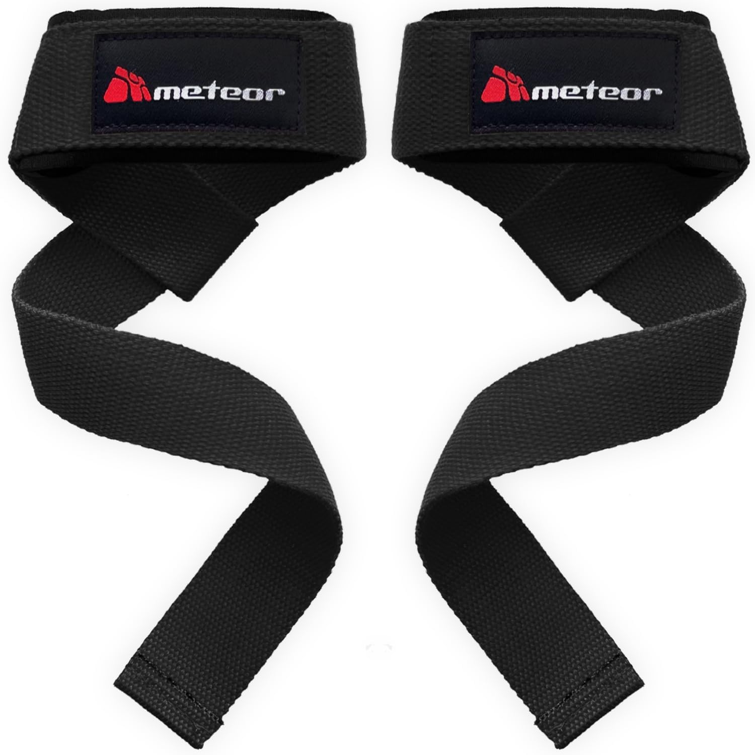 METEOR Weightlifting Straps for Grip and Stability, 60Cm Cotton Blelnd Wrist Straps, Lifting Straps, Weight Straps with Soft Padding for Deadlifts, Powerlifting, and Gym Workouts