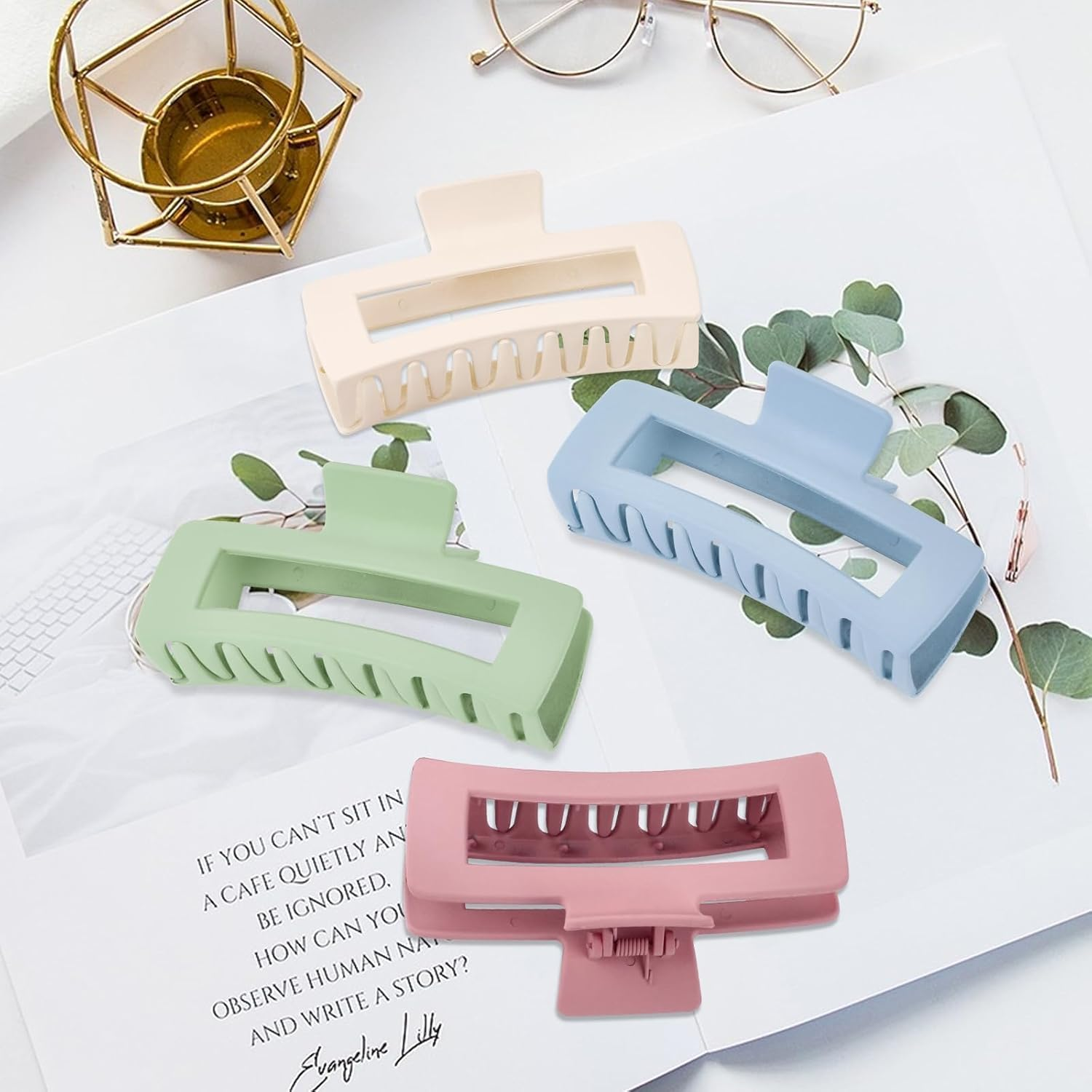 Jumbo Non-Slip Claw Clip for Thick Hair with Strong Hold and Matte Finish - 4-Piece Set for Women, Perfect for Wet and Dry Hair, Salon-Quality Hair Claw - Orevan image number 3