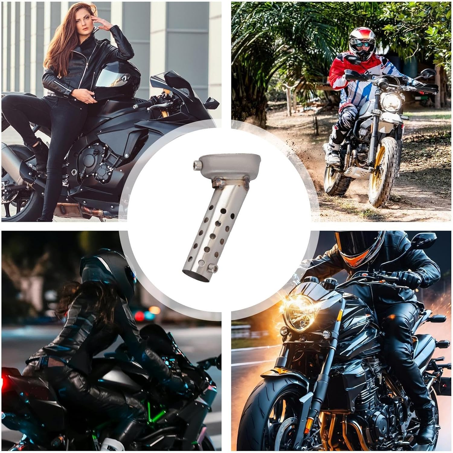 Hexagon Exhaust Muffler - Noise Reduction Motorcycle Muffler Exhaust Muffler,Powersports Silencers & Mufflers Muffler Silencer Pipe for Motorcycle Enthusiasts