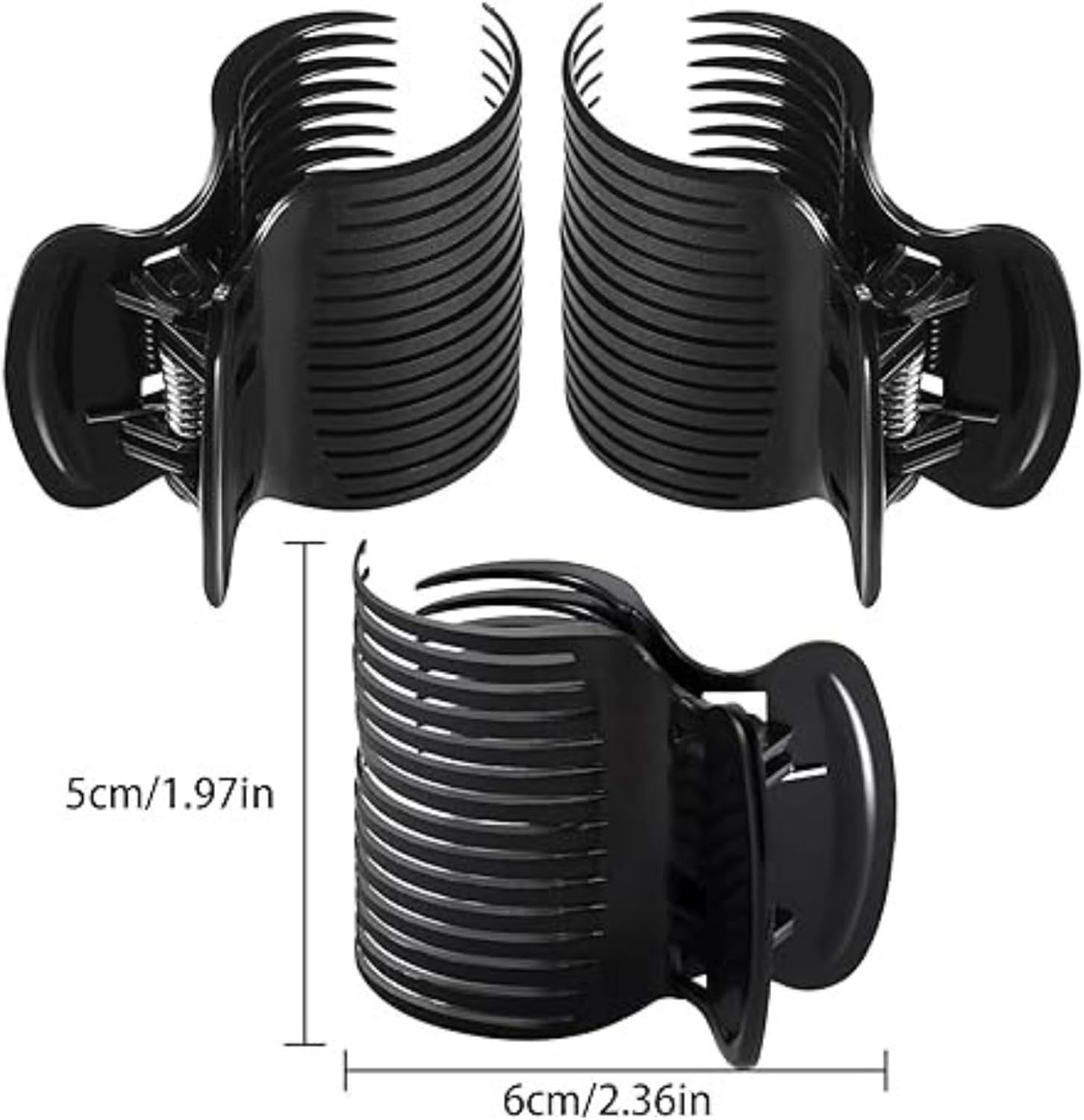 Abeillo Hair Roller Clips Set, 18 Pieces, Black Plastic Clips，Use High-Quality Plastic,6Cm X 5Cm,For Small Medium Large and Jumbo Rollers Women Girls Hair Section Styling（Black） image number 4