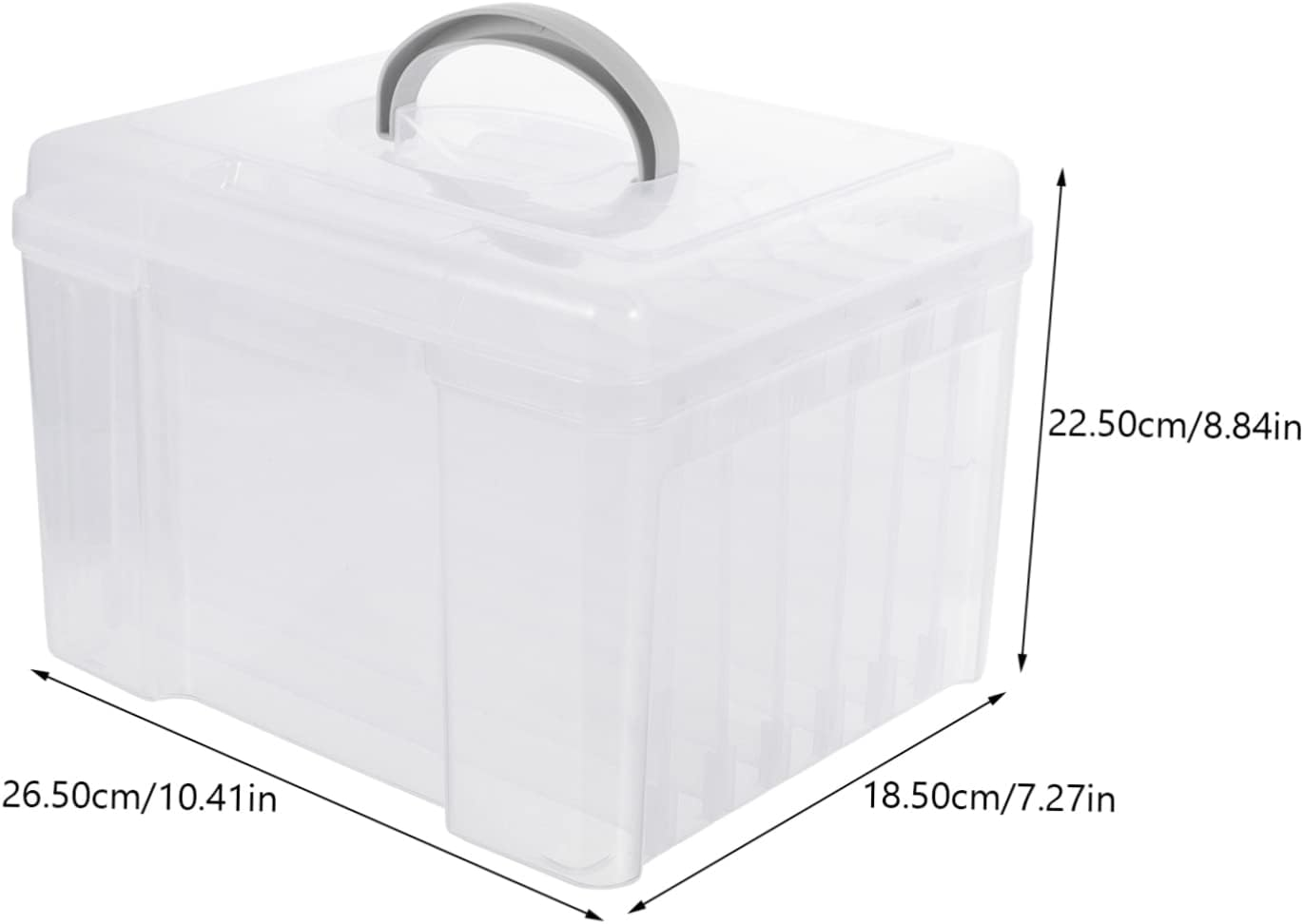 Photo Storage Box Compartment Card Sorter Decorative Storage Organizer Portable Plastic Scrapbook Holder image number 1