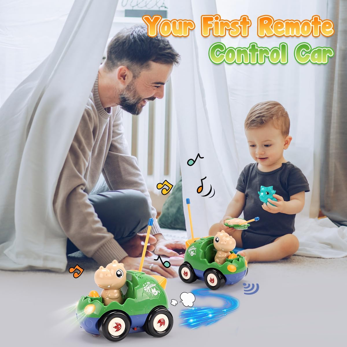 REMOKING Dinosaur Toys for Boys, Remote Control Car for Kids 18 Months+, RC Vehicle with Light & Music,Toddler Toys for Boys Girls Age 1-6 Year Old Birthday Gifts image number 4