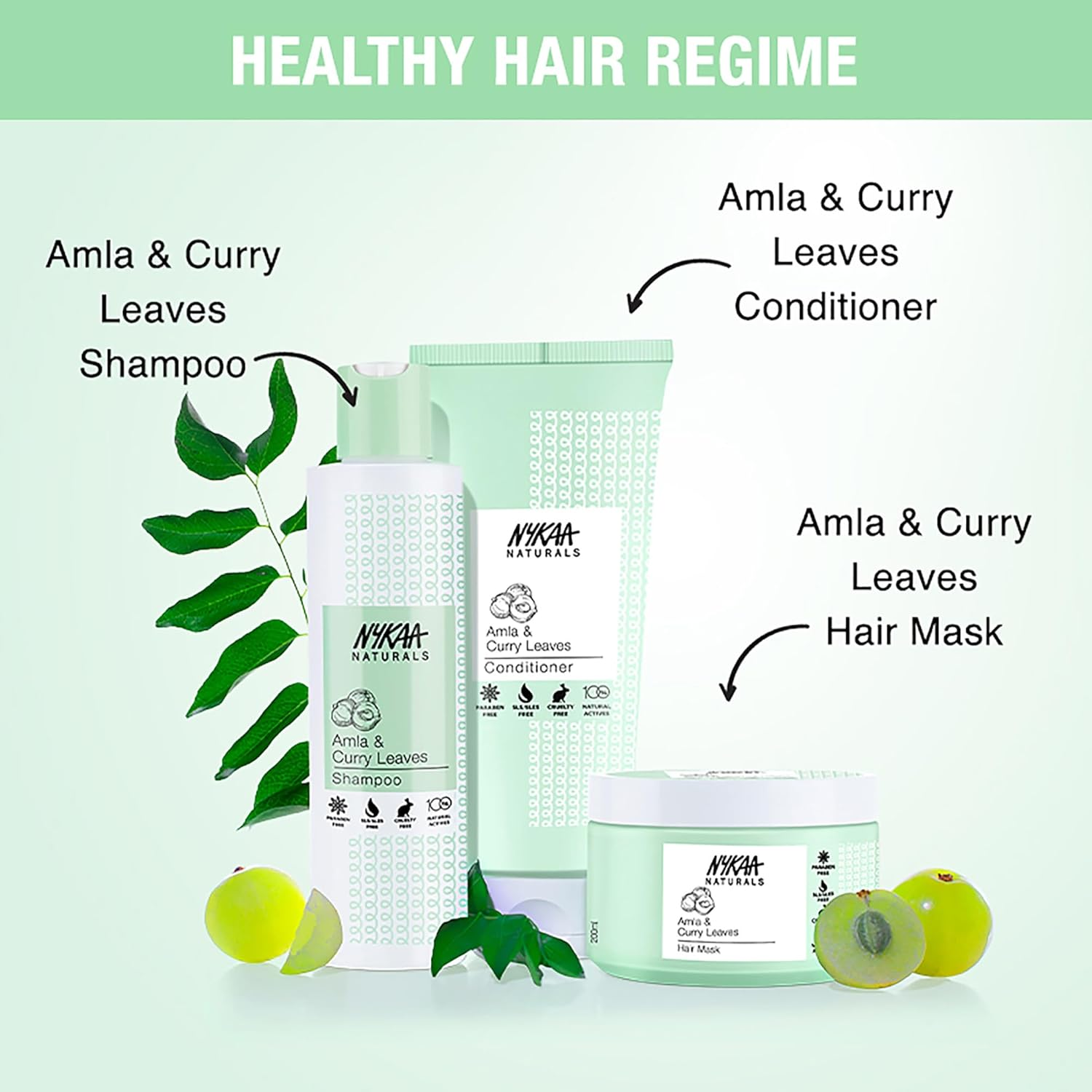 Nykaa Naturals Shampoo - Amla and Curry Leaves for Women 6.76 Oz Shampoo image number 5
