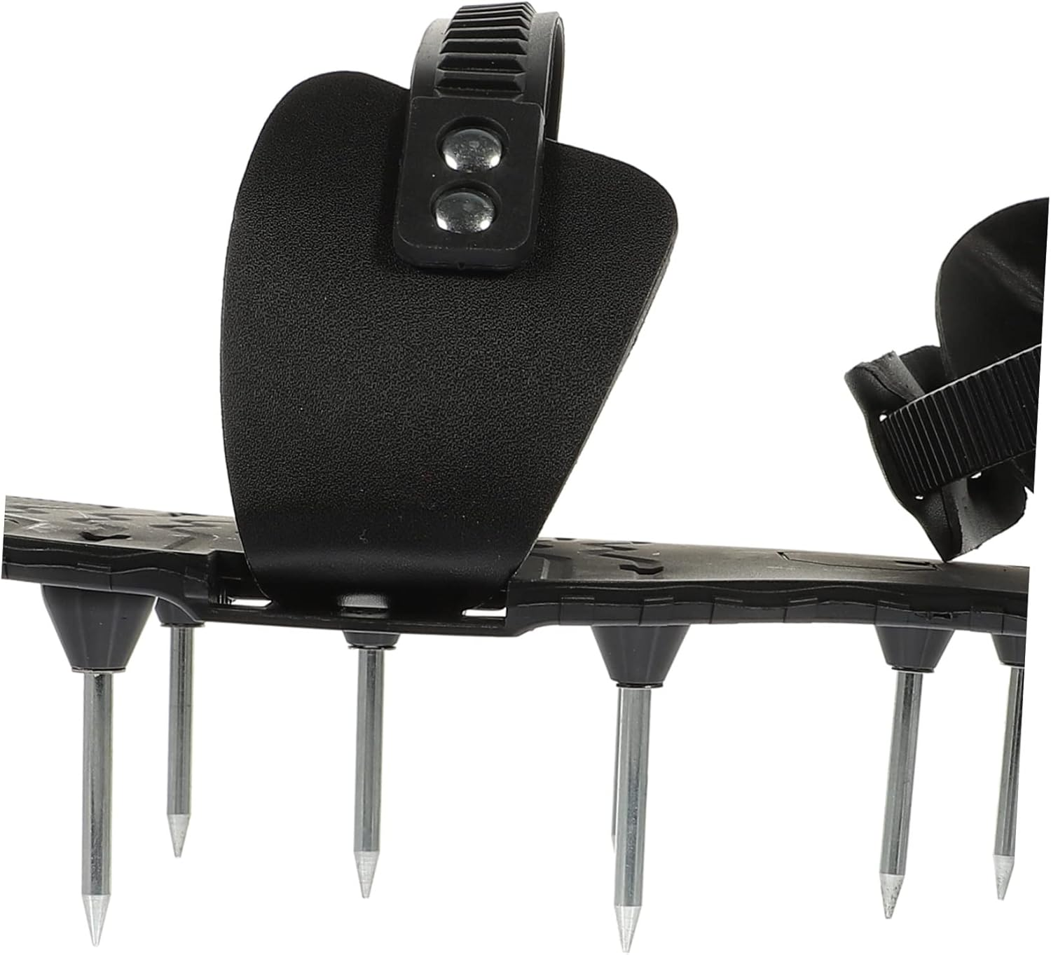 BCOATH Lawn Aerator Shoes Gardening Spike Sandals for Grass Aeration Adjustable Straps Black Pu Leather Aerator Tool for Backyard and Garden Soil Oxygenation image number 3