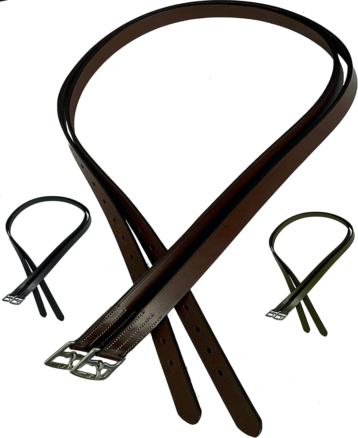 Majestic Ally Genuine Leather English Stirrup Leathers, Ideal for Schooling and Daily Use (Pack of 2)