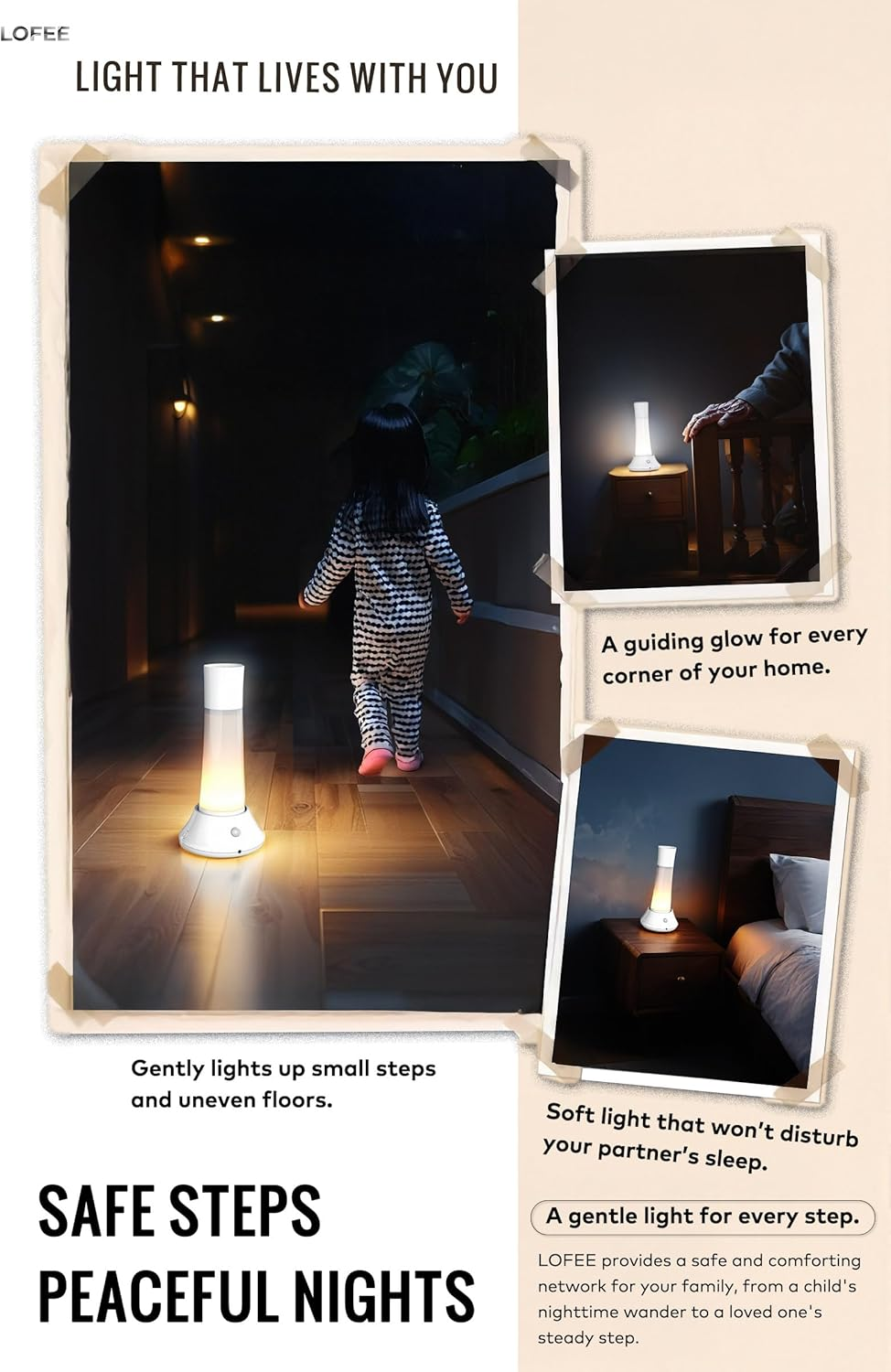 Rechargeable Smart Sensor Night Light with PIR Motion Detection &ndash; 1800Mah LED Bedside Lamp, Nursing & Reading Light, Dimmable Flashlight, Type-C Charging for Bedroom & Kids Room image number 4