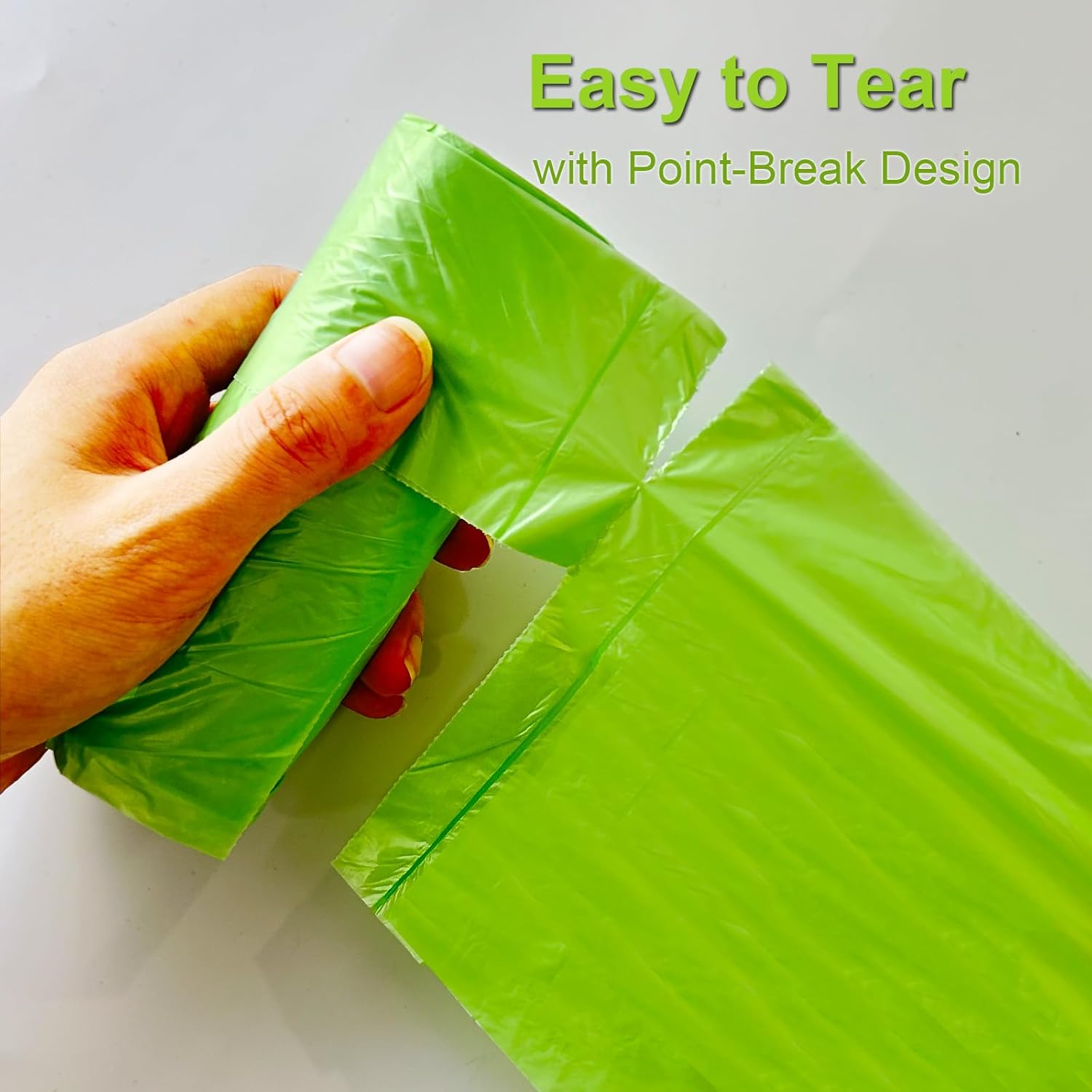 Kitbest Biodegradable Bin Bags Liners 120PCS, 10L Small Food Waste Bags Trash Bags with Handle, Green Caddy Liner Pedal, Compostable Swing Garbage Bags Bathroom Office Toilet Kitchen (45X59Cm)