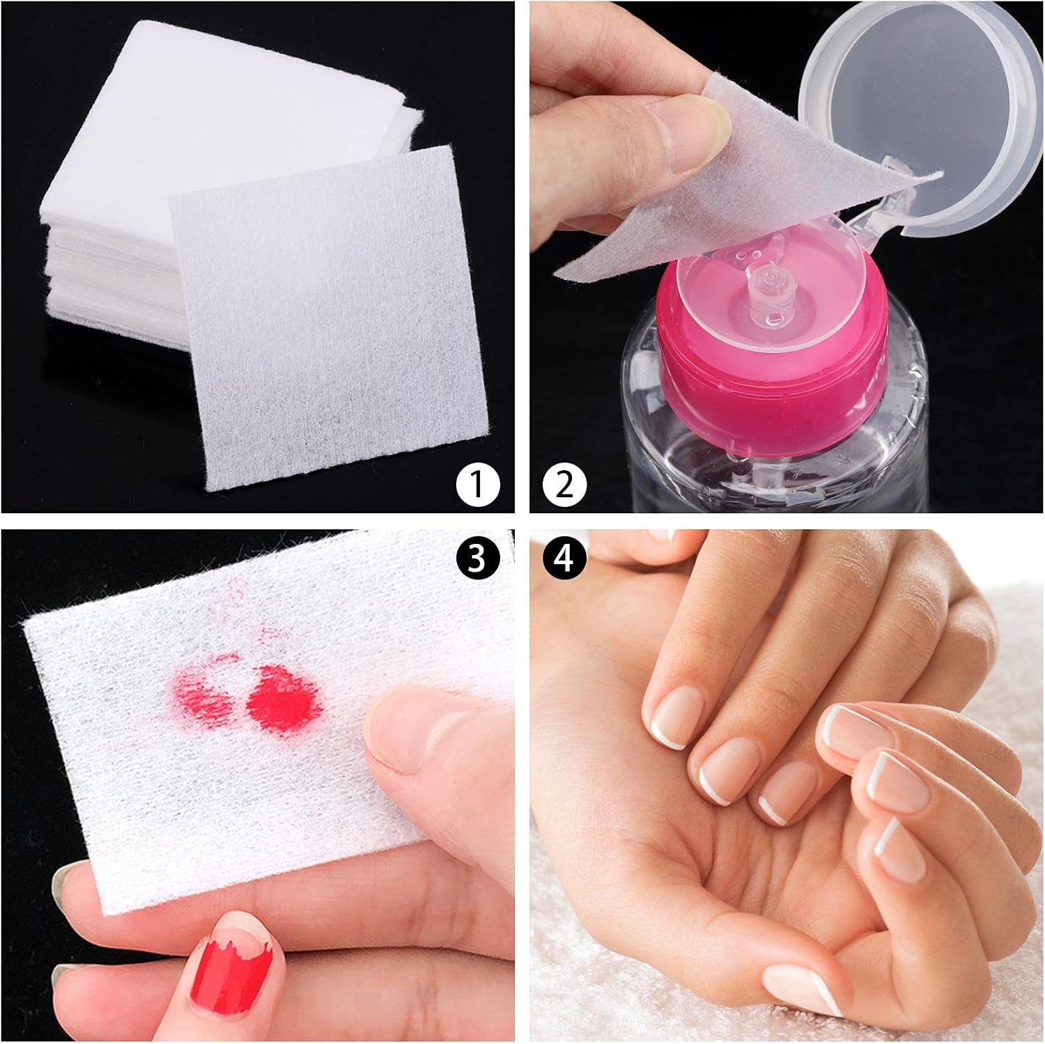 975 Pcs Lint Free Wipes Nail Art Gel Polish Remover Cotton Pad image number 1