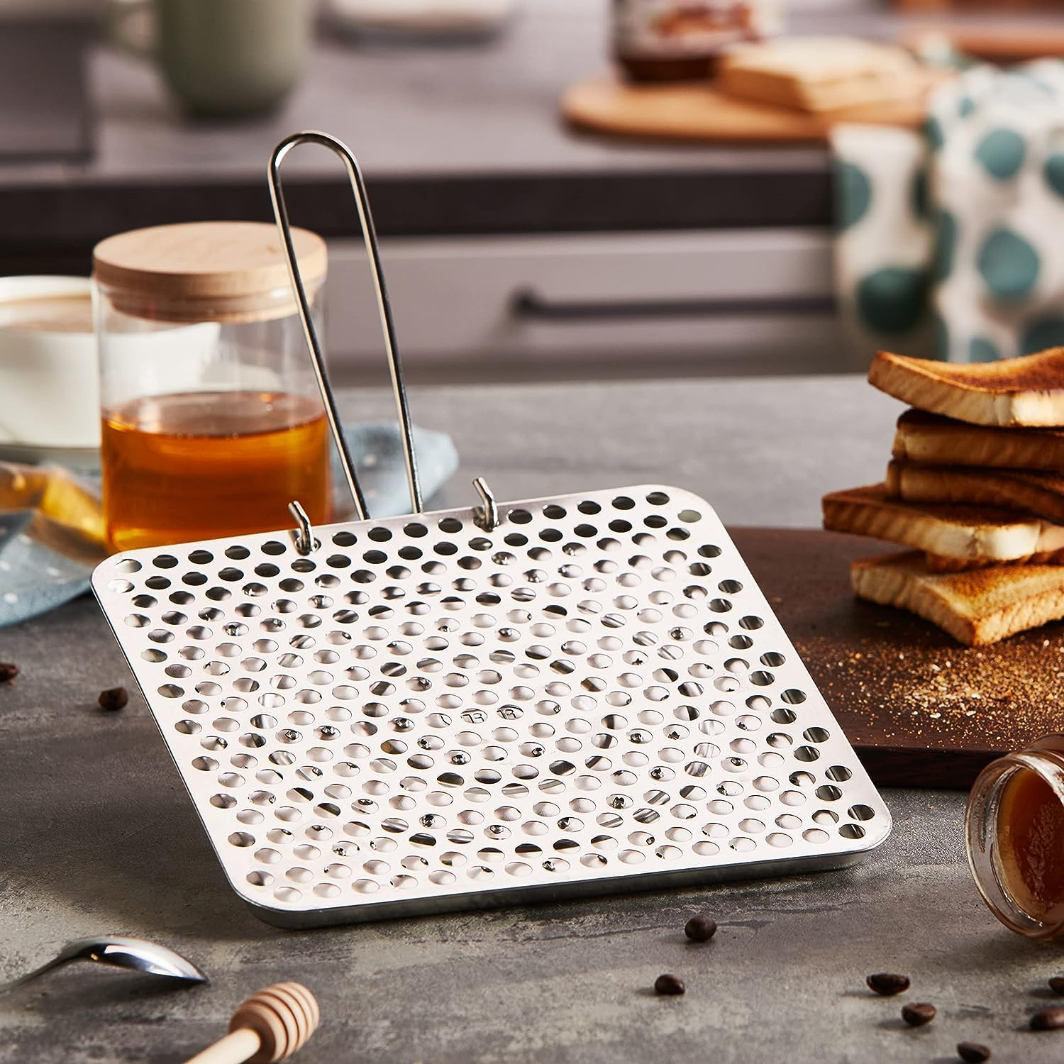 Ibili 810400 "Clasica Foldable Tin Plate Bread Toaster, Silver, 20 X 20 Cm image number 1