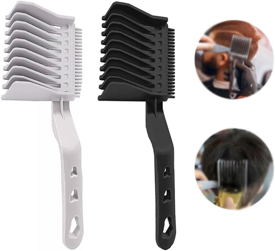 Barber Cutting Comb Men'S Fade Comb, 2Pcs Fade Comb Blend Friend Fade Comb,Barber Fade Comb Barber Cutting Comb,Curved Positioning Clipper Comb,Barber Barber Fade Comb Curved Positioning Comb for Men image number 6